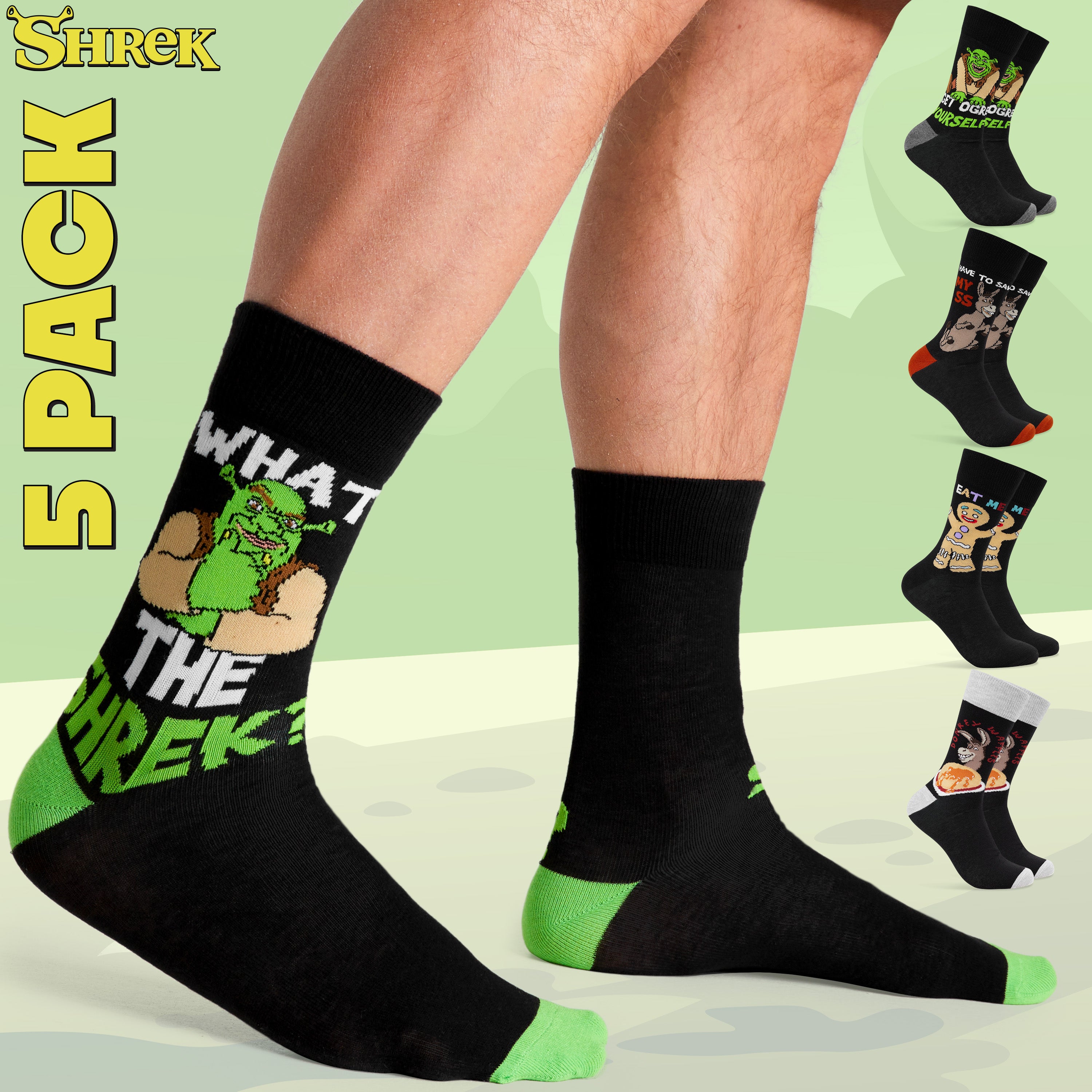 shrek-chaussettes-homme-lot-5-mi-mollet-coton-39-45 image 6
