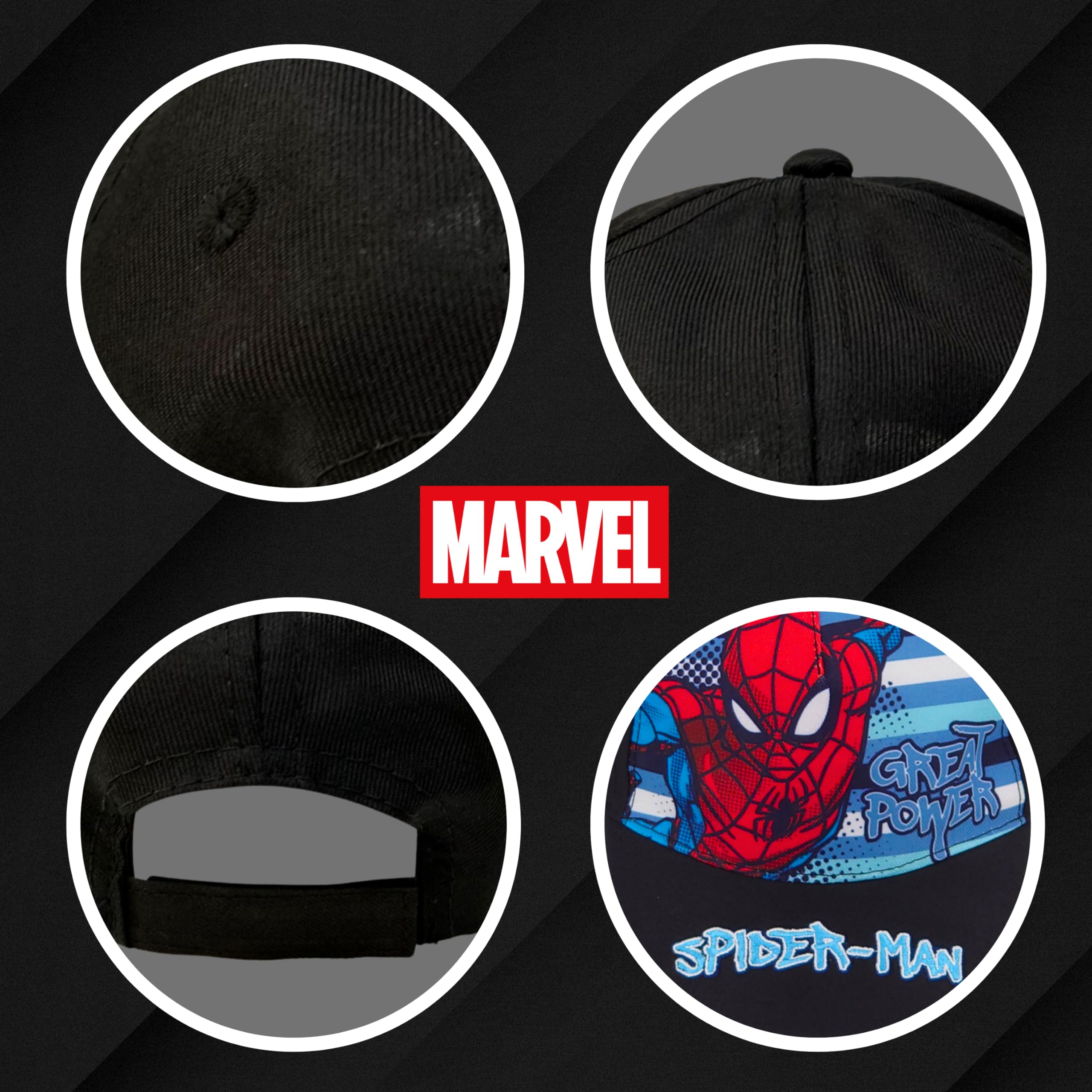 marvel-spiderman-casquette-gar-on-noire-r-glable image 6