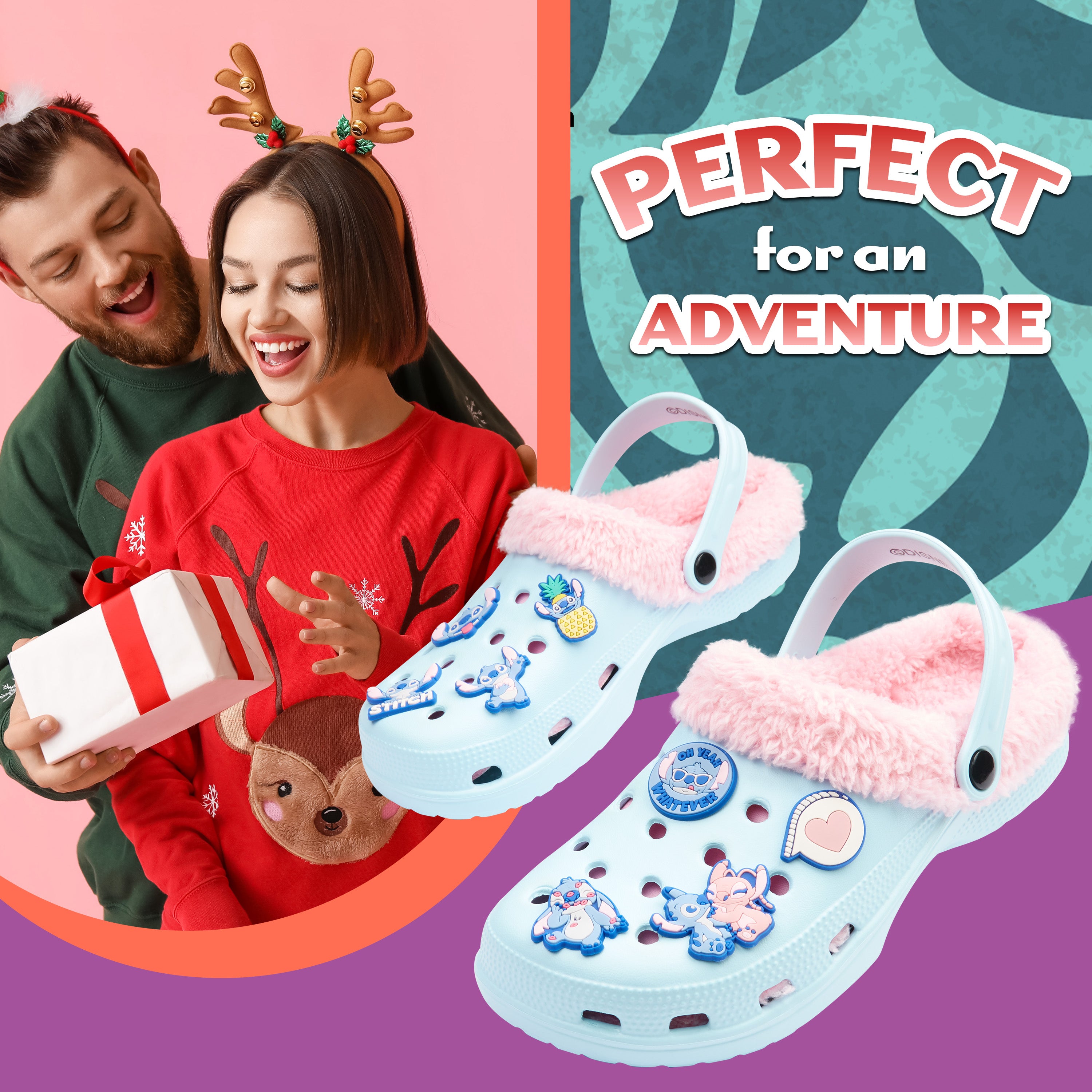 disney-stitch-sabots-femme-doublure-polaire-breloques-jardin image 3
