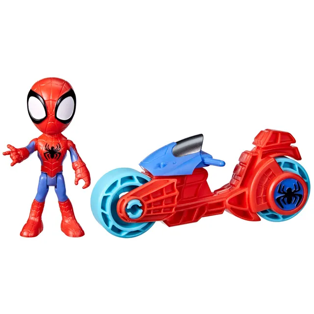 marvel-spidey-et-ses-amis-figurine-spidey-moto-10-cm image 1