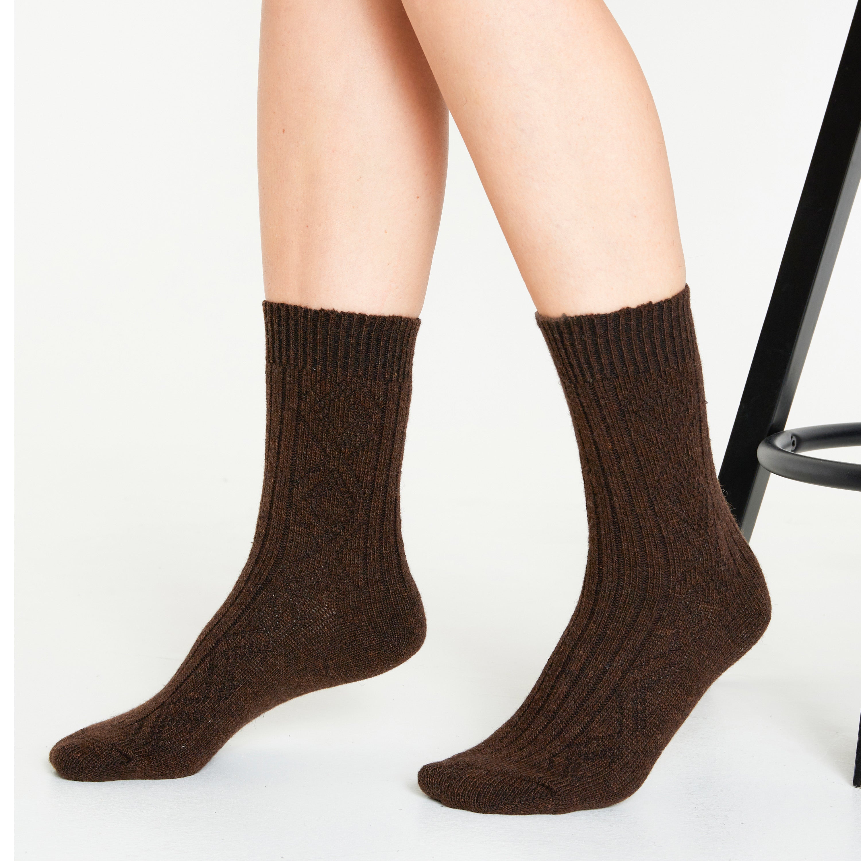 citycomfort-chaussettes-femme-beige-marron-lot-de-2-laine image 3