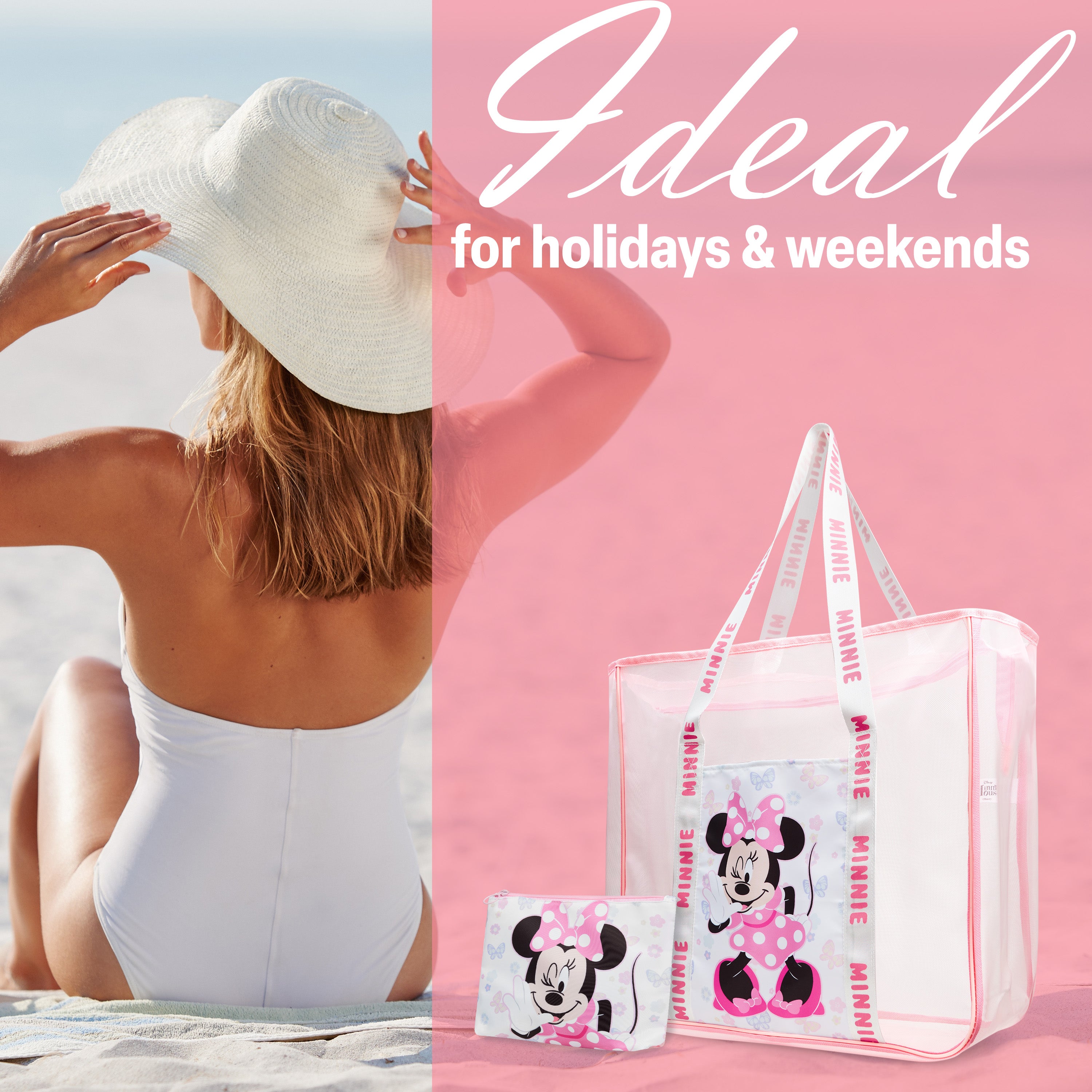 hello-kitty-sac-tote-plage-femme-mesh-zipp-pochette image 2