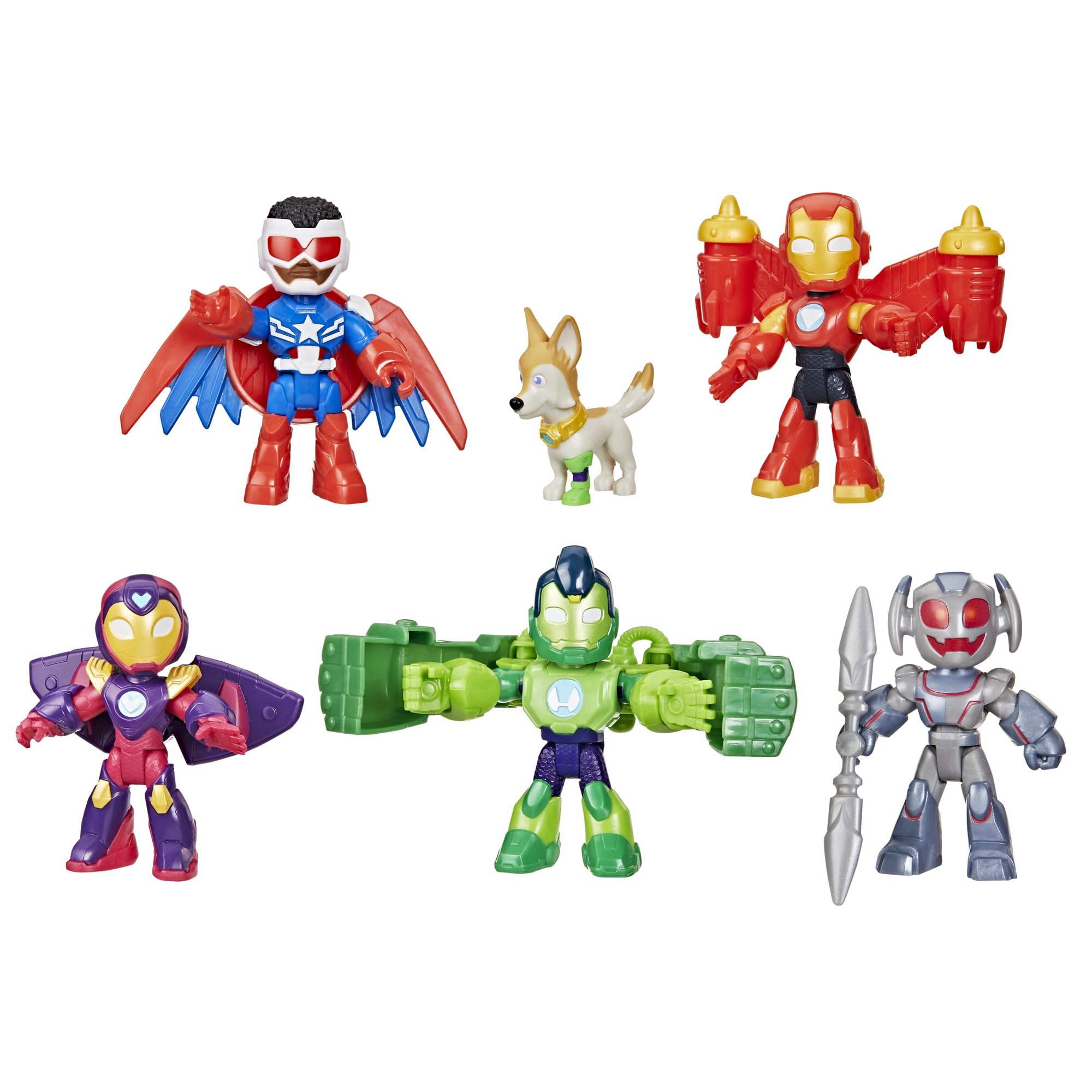 marvel-iron-man-pack-figurines-avengers-5-armure-disney-jr image 1