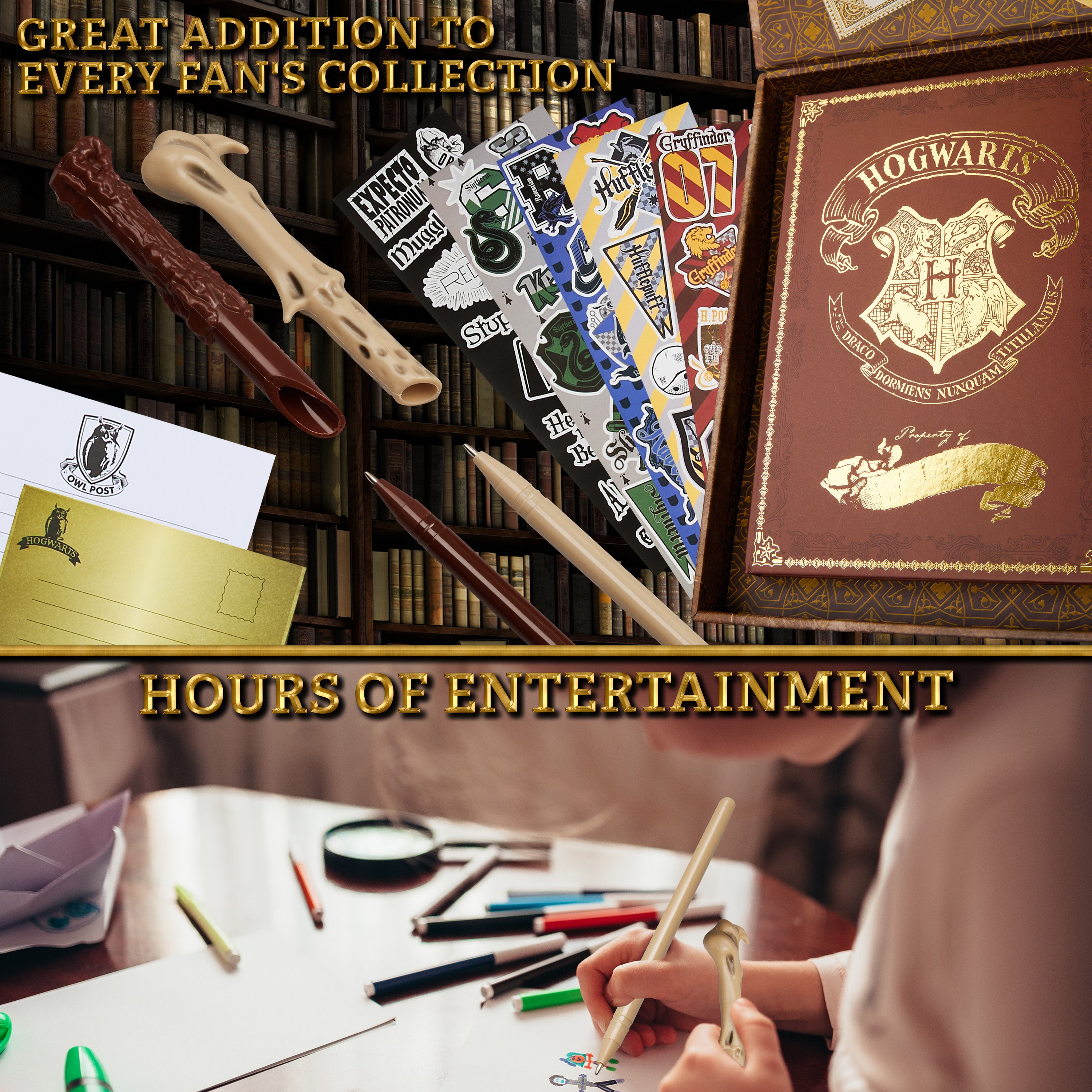 harry-potter-set-papeterie-coffret-carnet-stylo-baguette-poudlard image 2