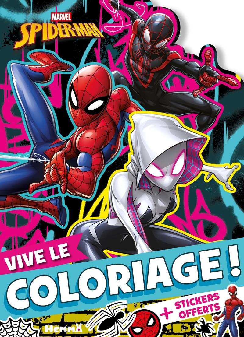 marvel-spider-man-vive-le-coloriage-livre-stickers-4-ans-2 image 1