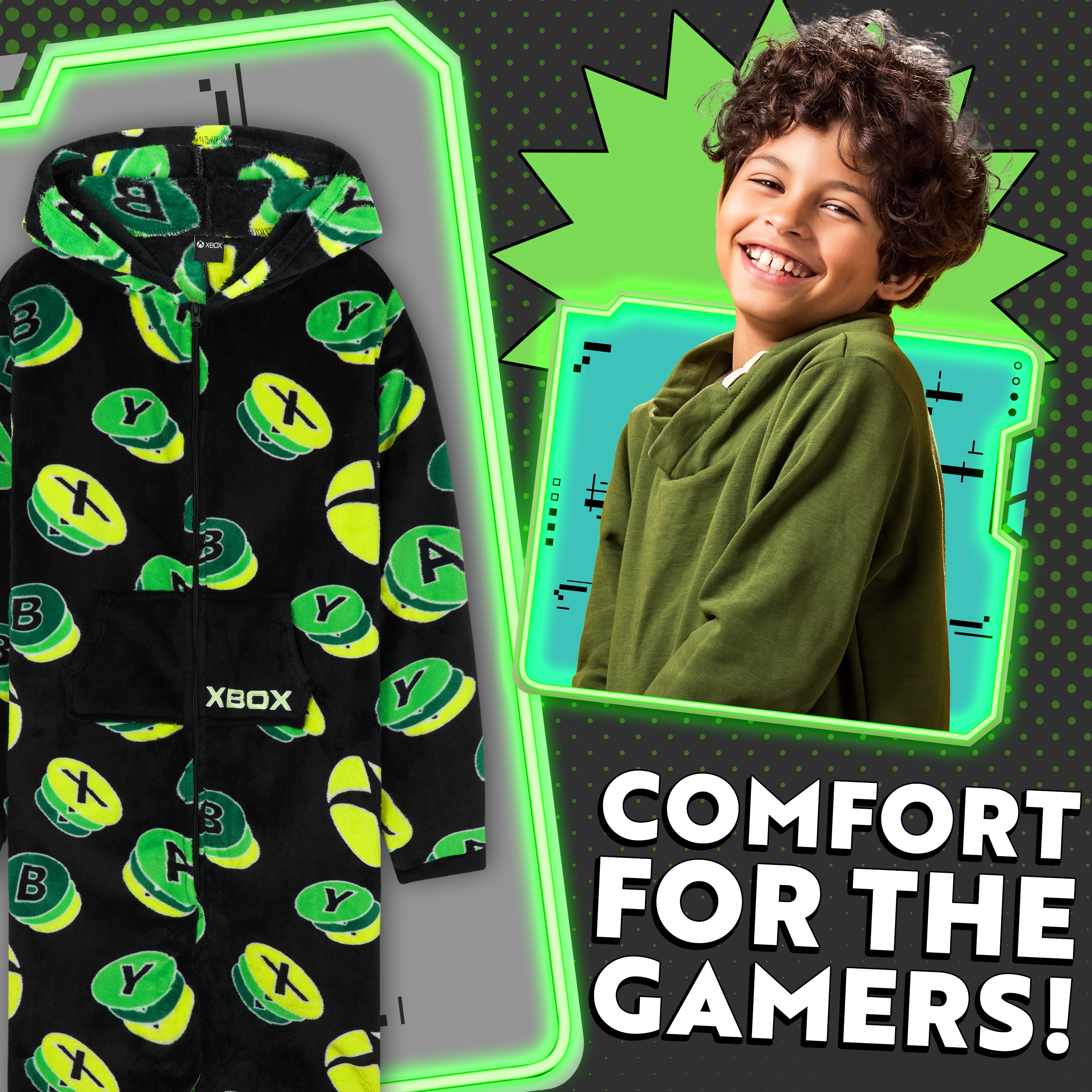 xbox-combinaison-pyjama-polaire-gar-on-capuche-13-14-ans image 3