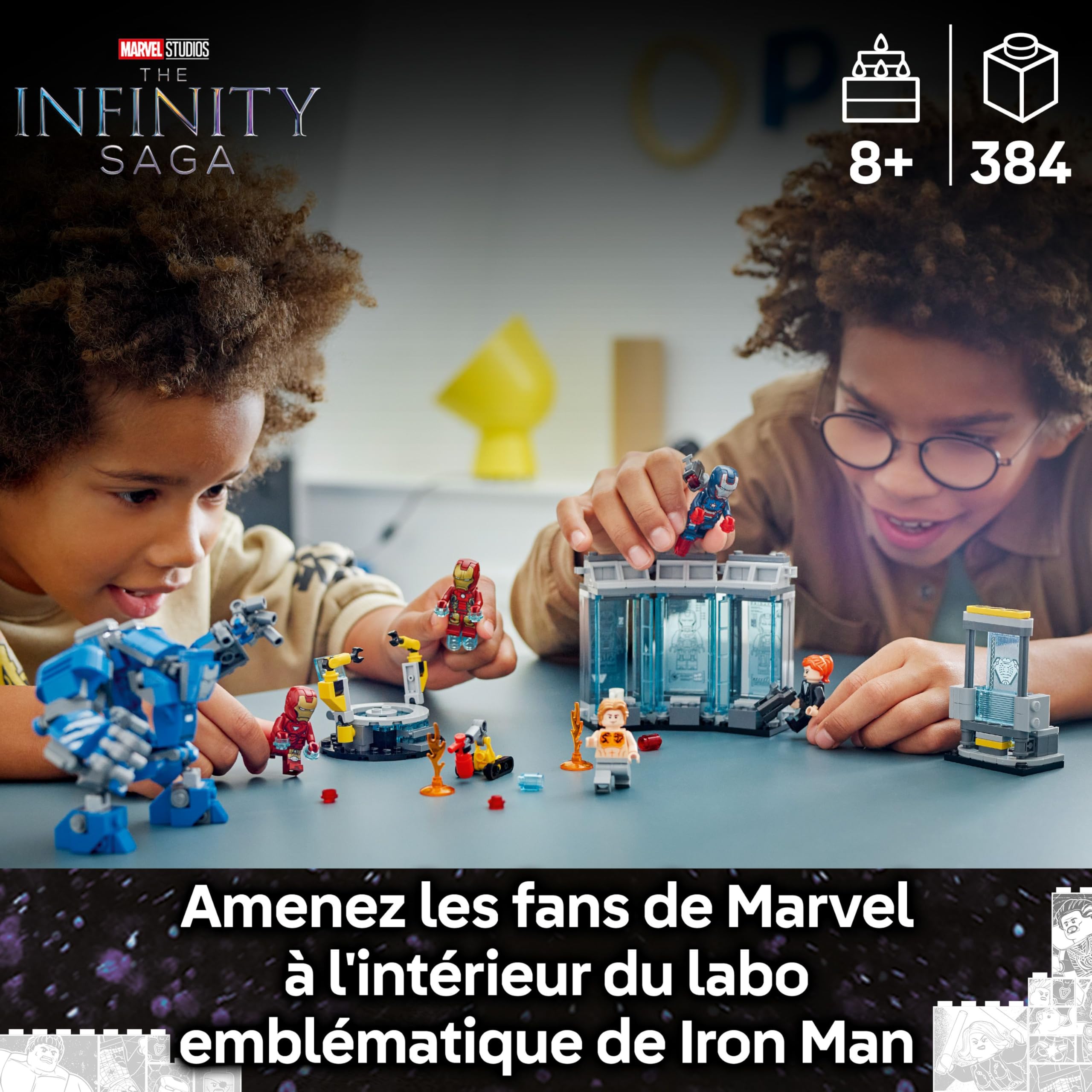 lego-marvel-76315-laboratoire-iron-man-salle-des-armures-8-ans image 2
