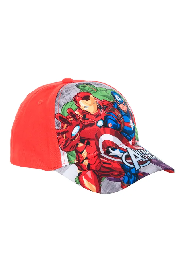 marvel-avengers-casquette-gar-on-rouge-r-glable-hulk-iron-man image 1