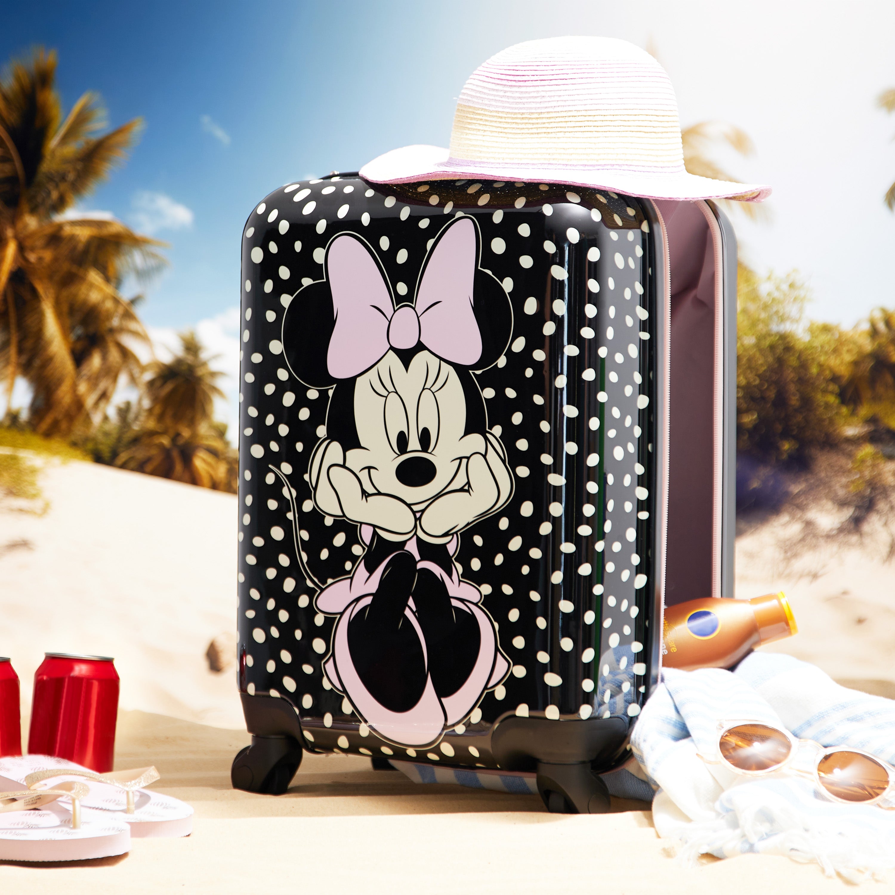 get-trend-girls-disney-minnie-valise-cabine-enfant-noire-roulettes image 3