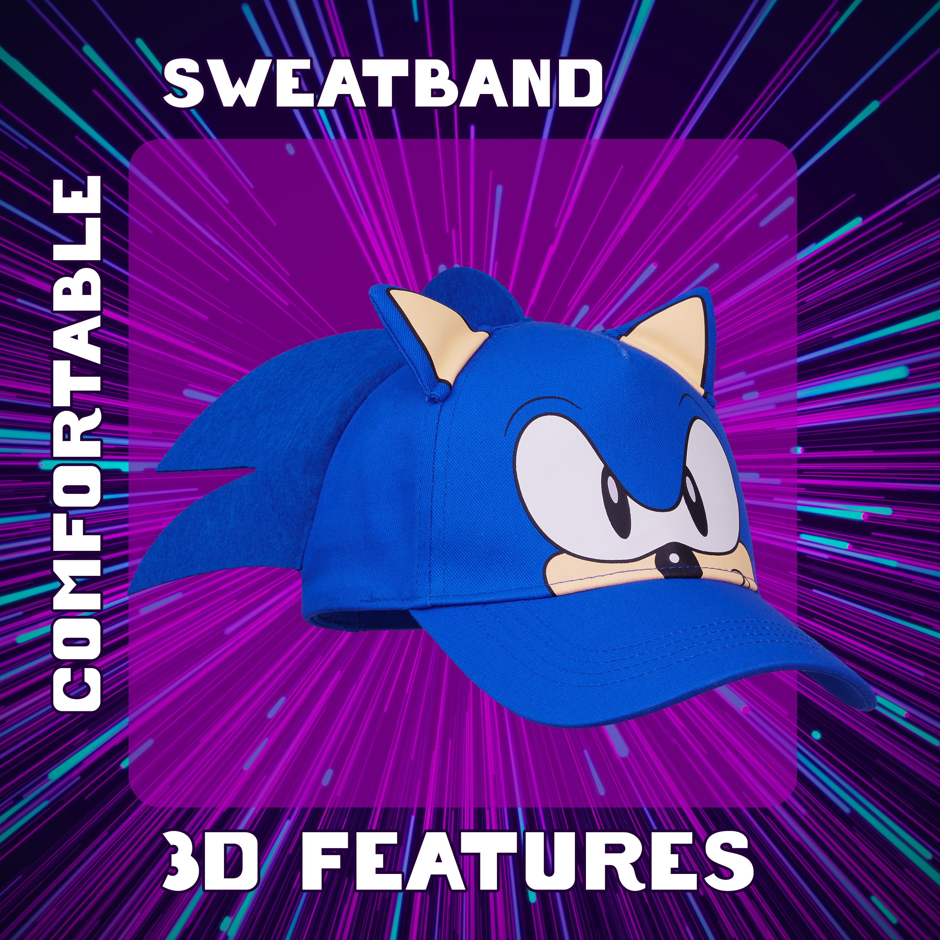 sonic-casquette-gar-on-3d-bleue-coton-r-glable-taille-unique image 4