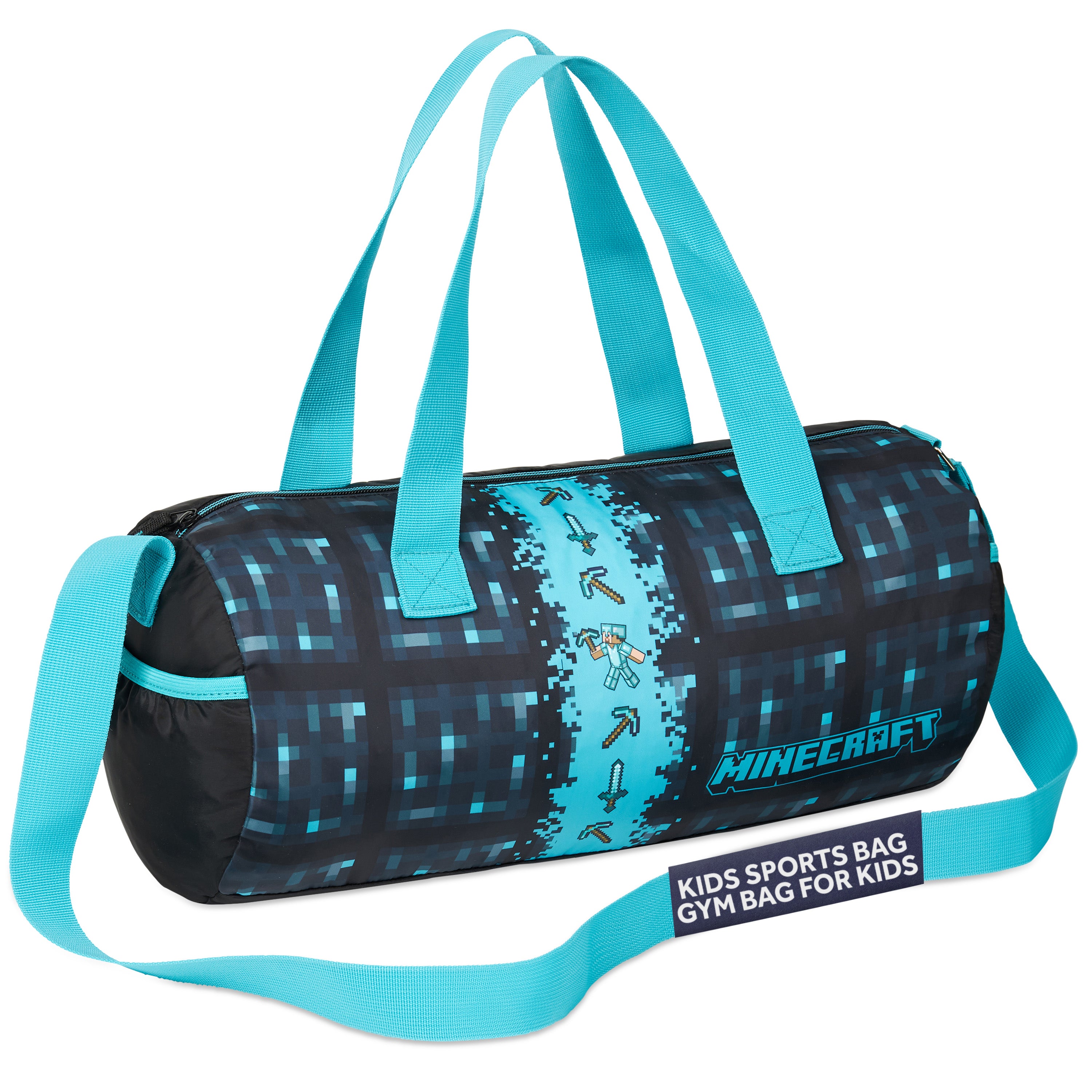 minecraft-creeper-sac-sport-bleu-41x19x18cm-enfant image 1