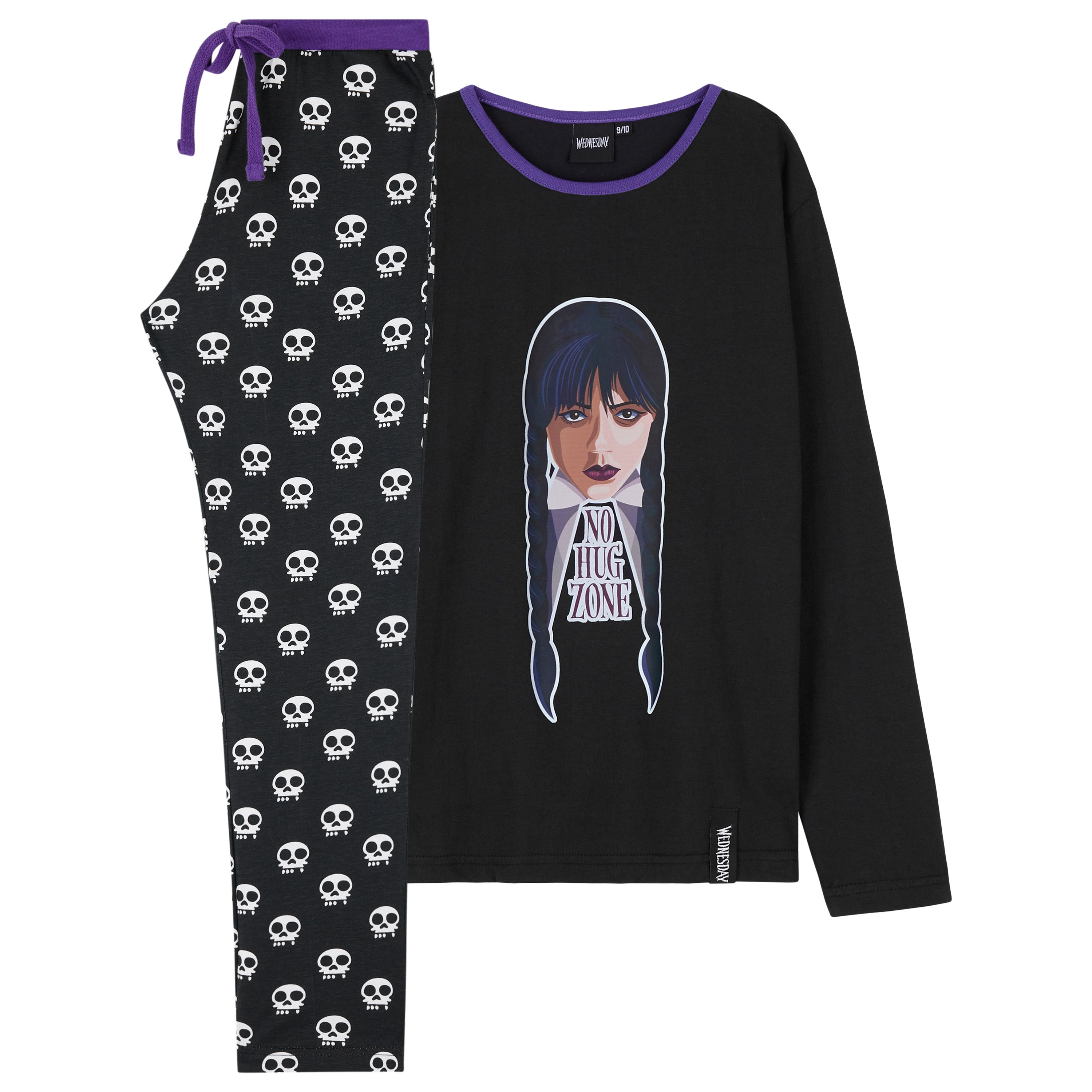 get-trend-girls-wednesday-pyjama-long-fille-coton-noir-2-pi-ces image 5