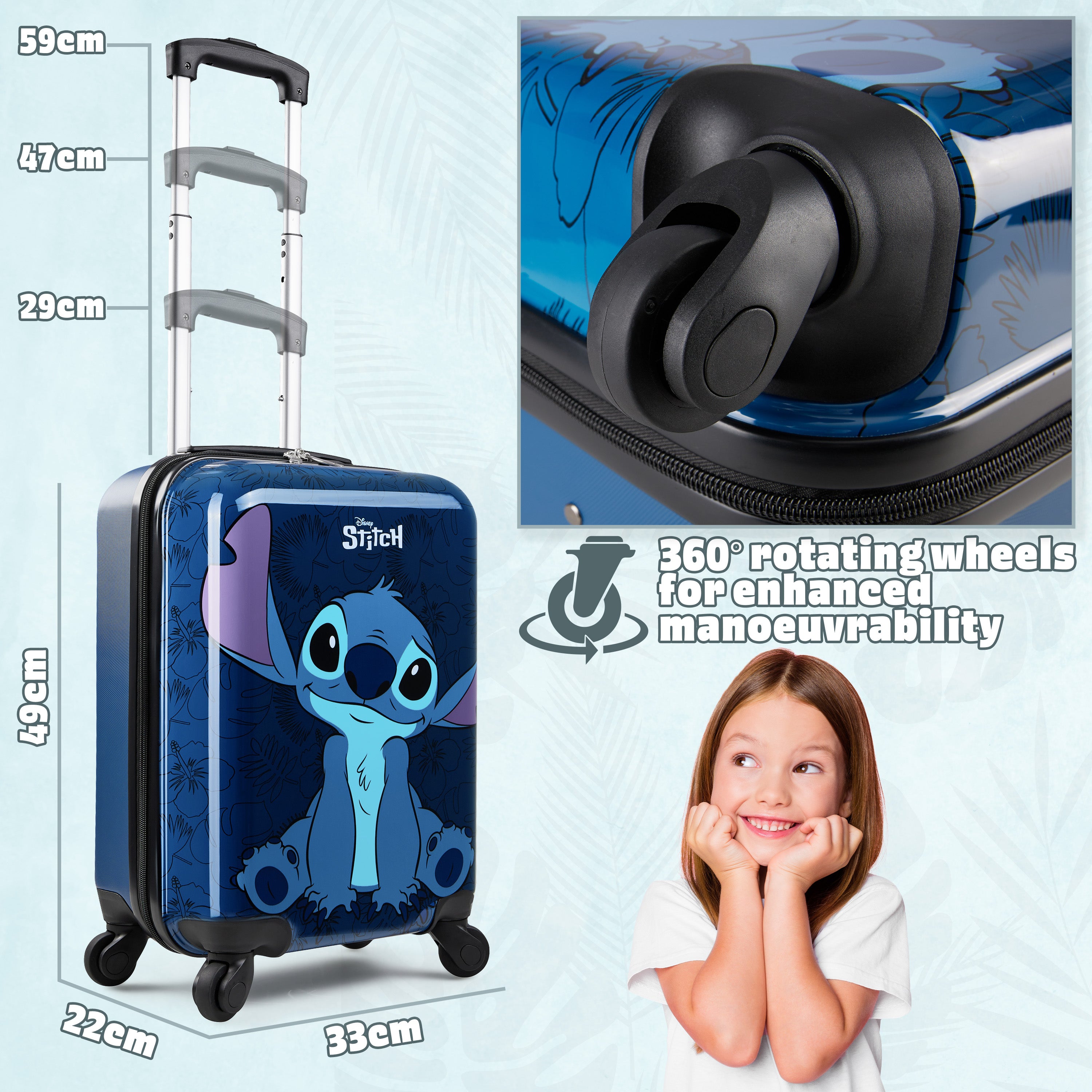 disney-stitch-valise-cabine-enfant-roulettes-bleu-fonc-49-cm image 4