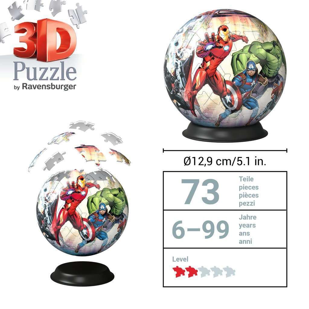 ravensburger-puzzle-3d-ball-marvel-avengers-72-pi-ces-13-cm image 5