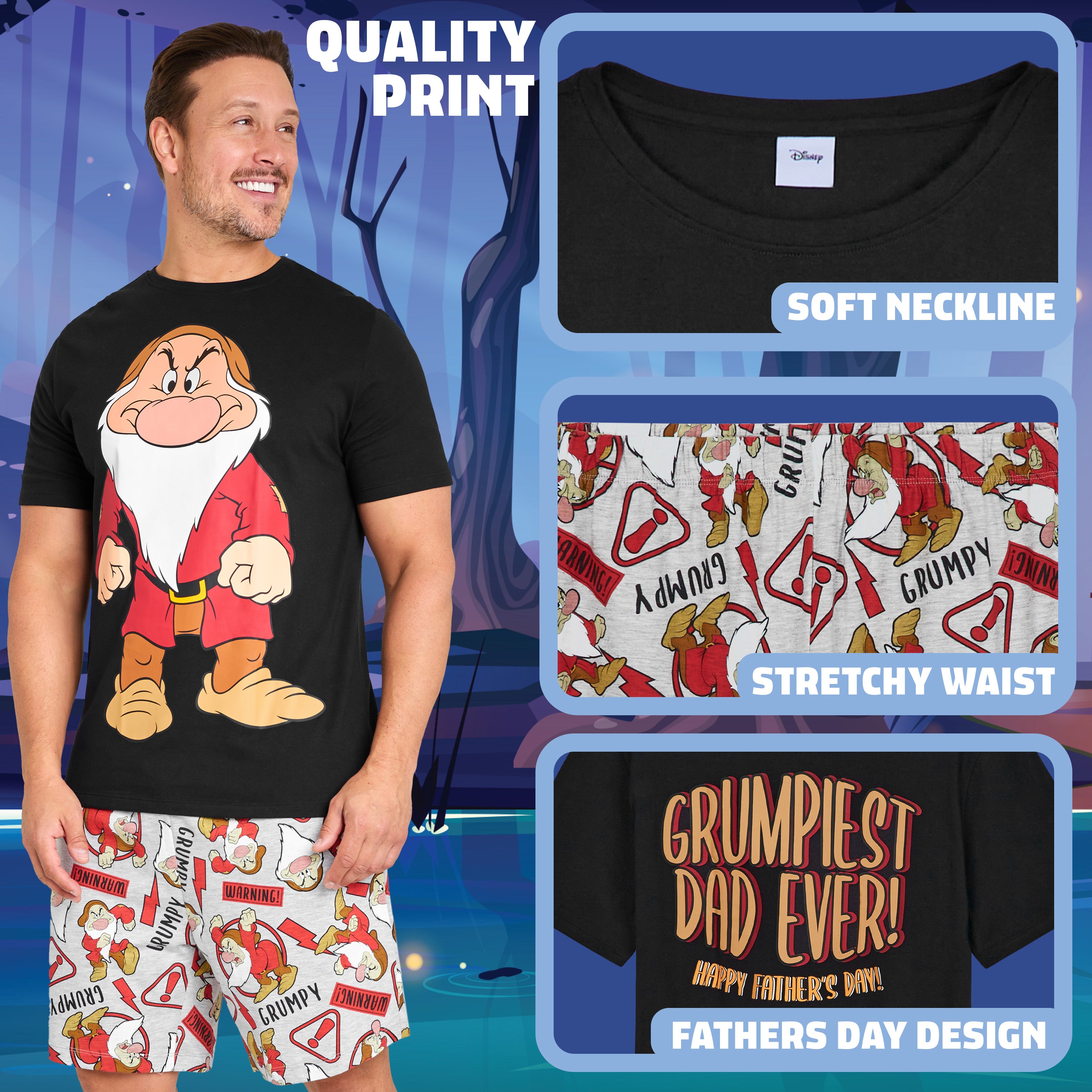 disney-pyjama-short-homme-coton-2-pi-ces-grumpy image 4