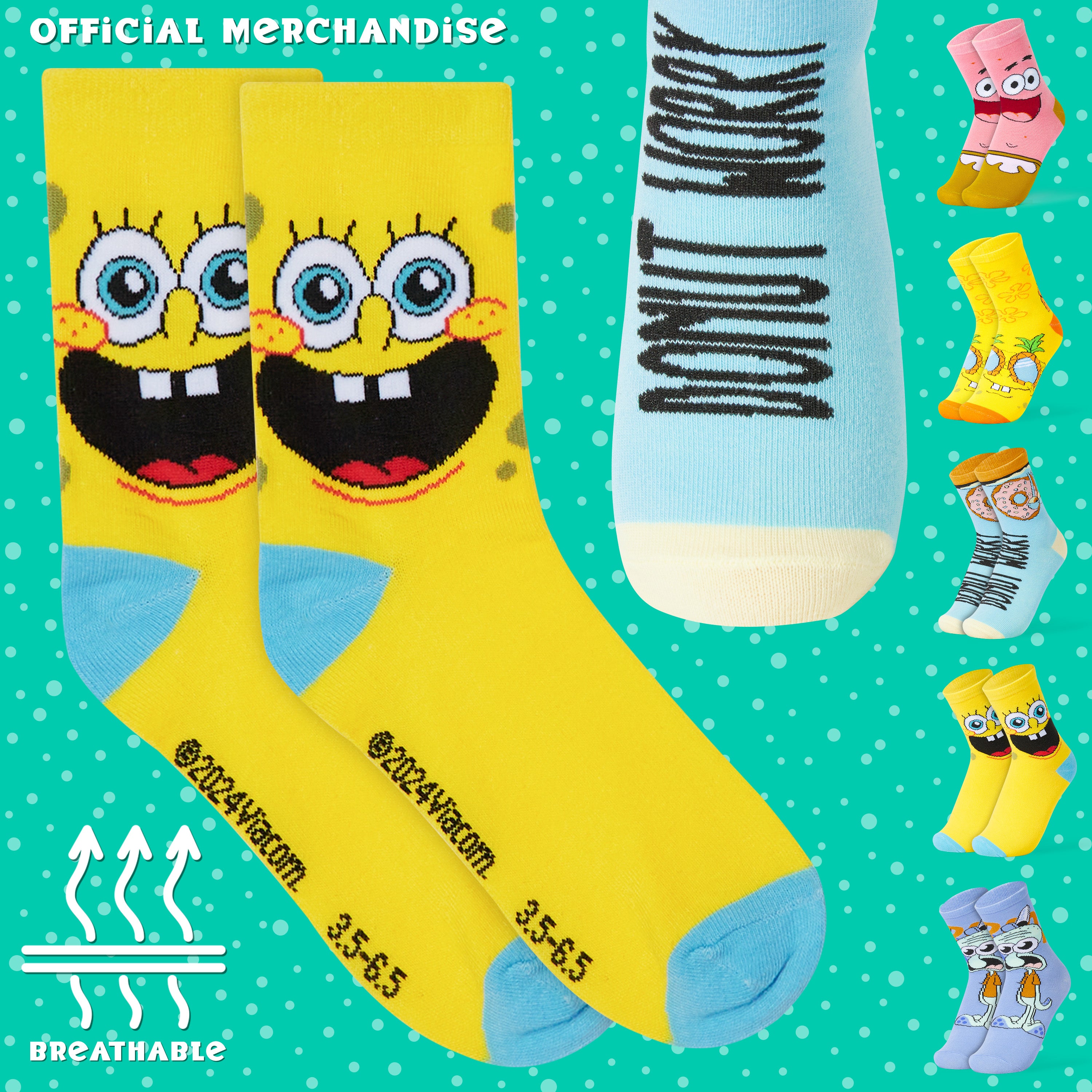 chaussettes-bob-l-ponge-gar-on-hautes-coton-lot-de-5 image 6