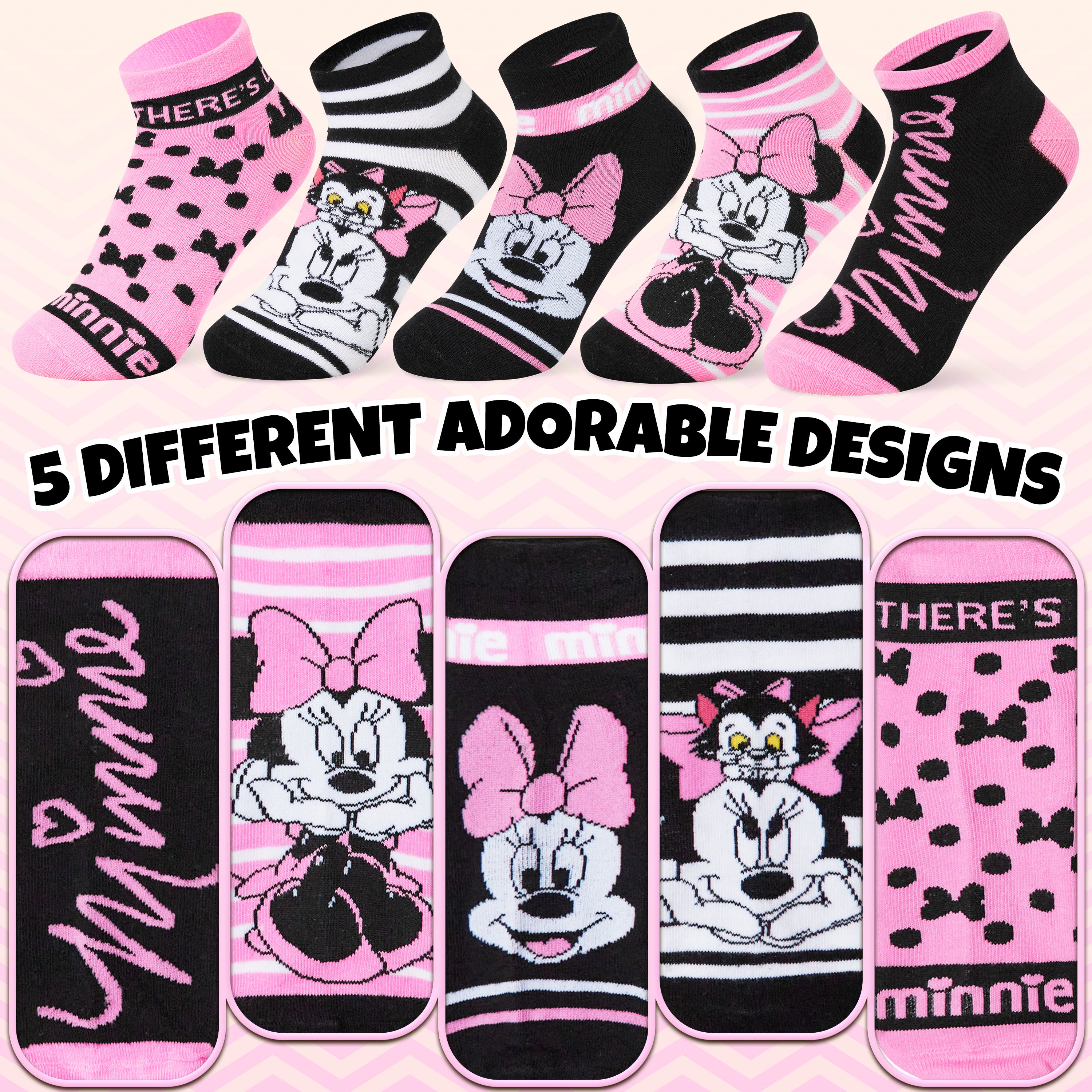 disney-chaussettes-basses-coton-lot-de-5-femme-motifs image 5