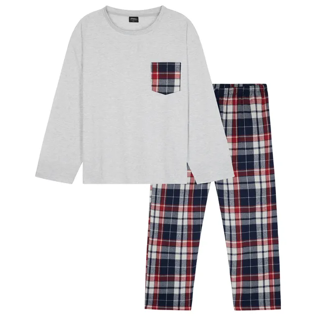 citycomfort-pyjama-homme-long-gris-manches-longues image 1