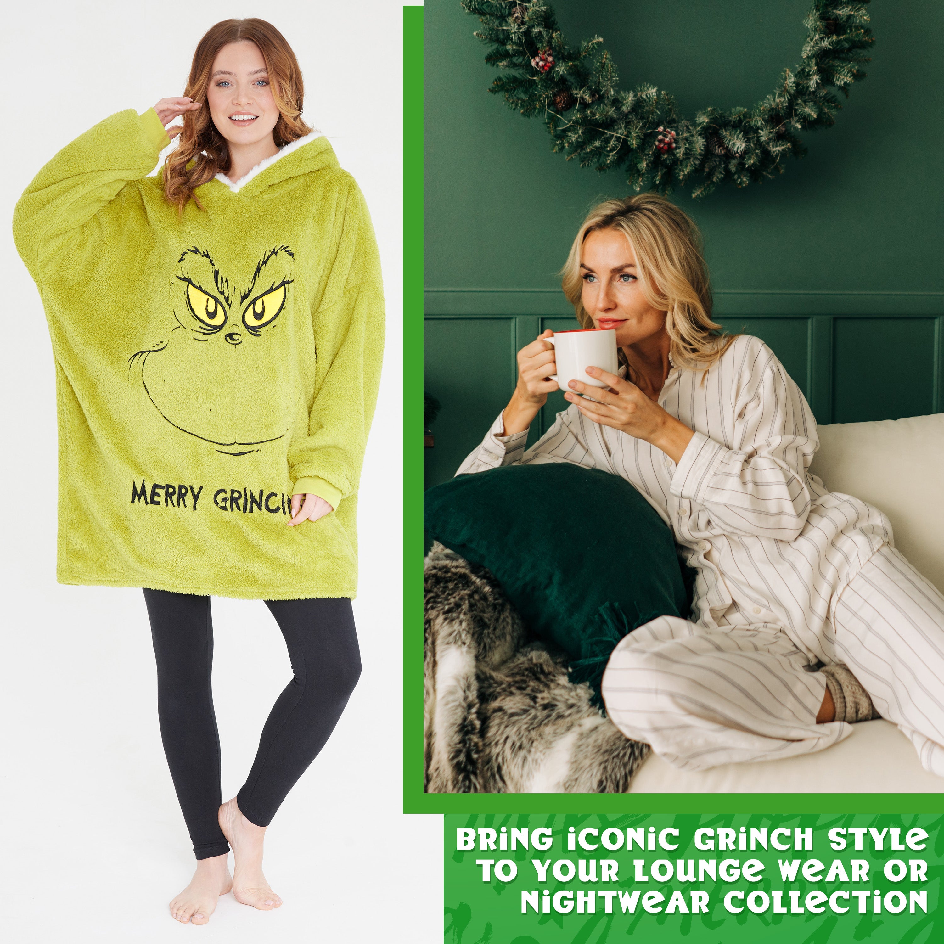 get-trend-women-grinch-sweat-plaid-femme-vert-taille-unique image 2