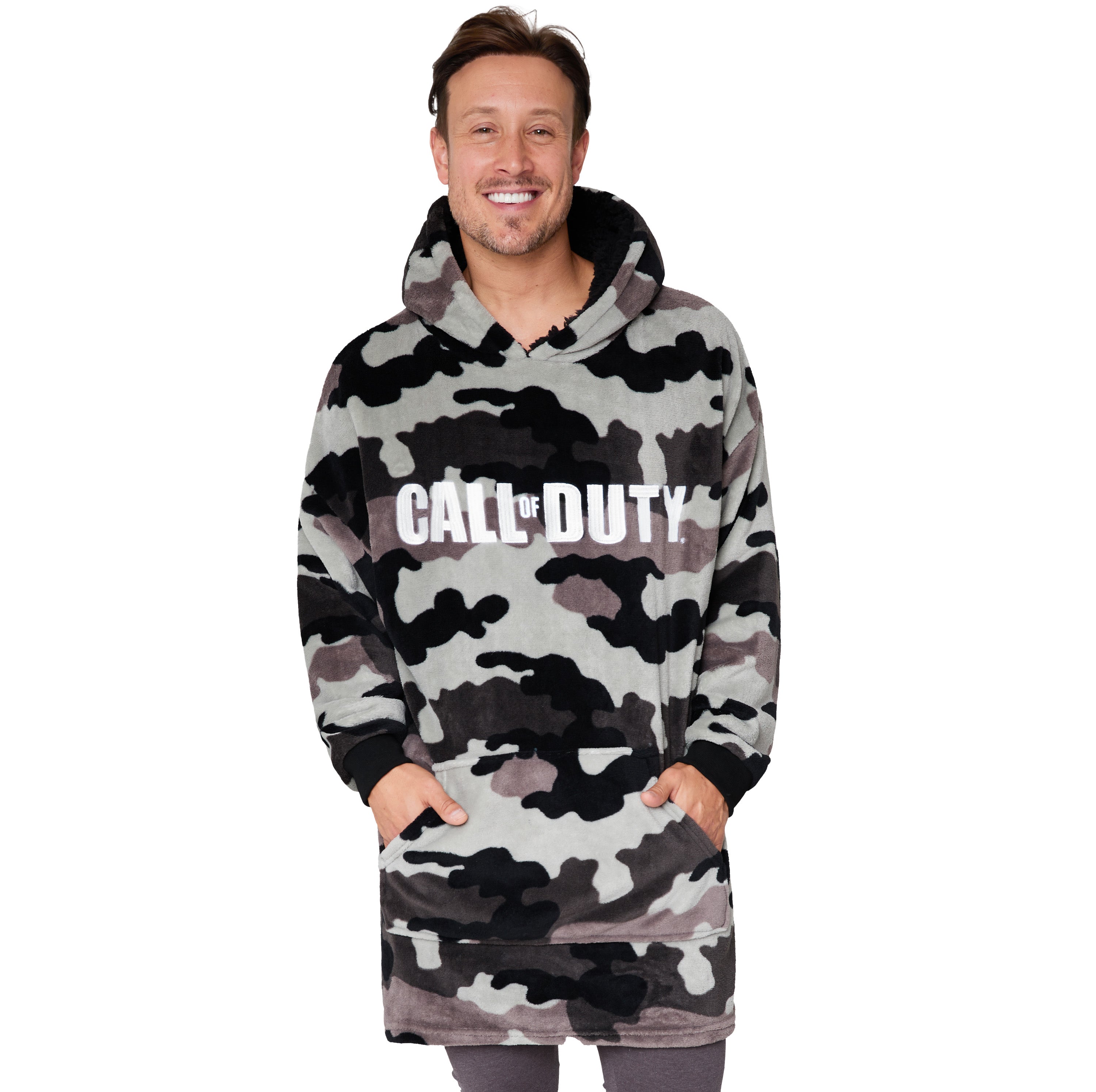 call-of-duty-sweat-plaid-hoodie-homme-gris-camo-taille-unique image 1