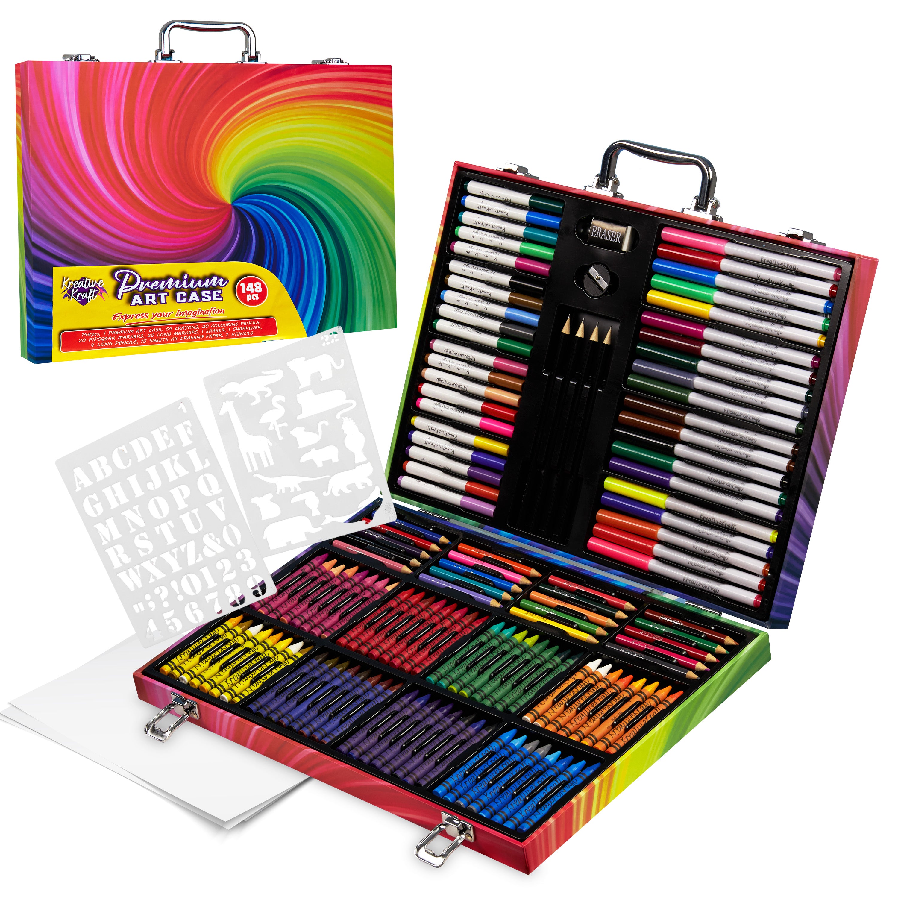 kreativekraft-coffret-dessin-148-pi-ces-mallette-enfant image 1