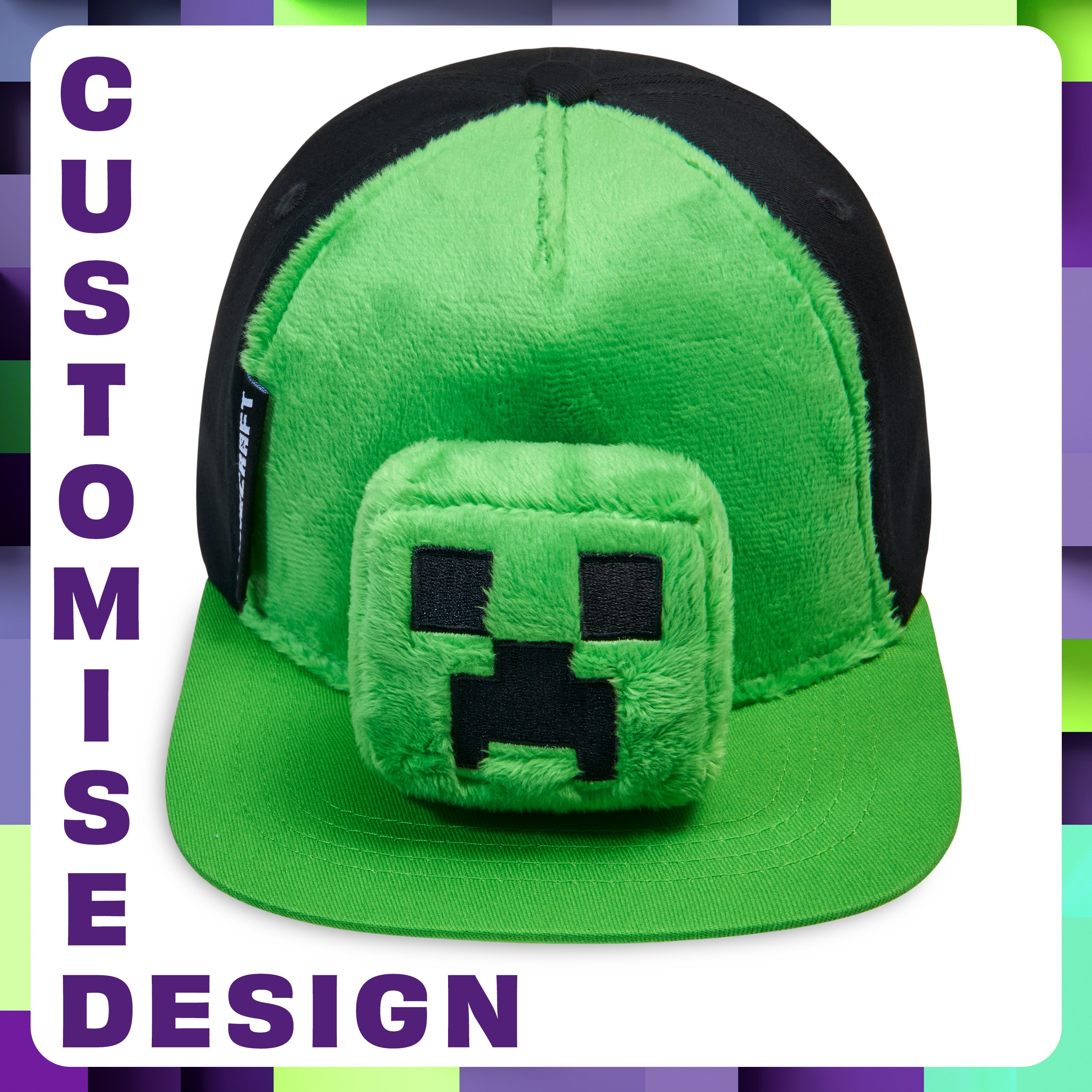 minecraft-casquette-gar-on-coton-peluche-amovible-gamer image 5