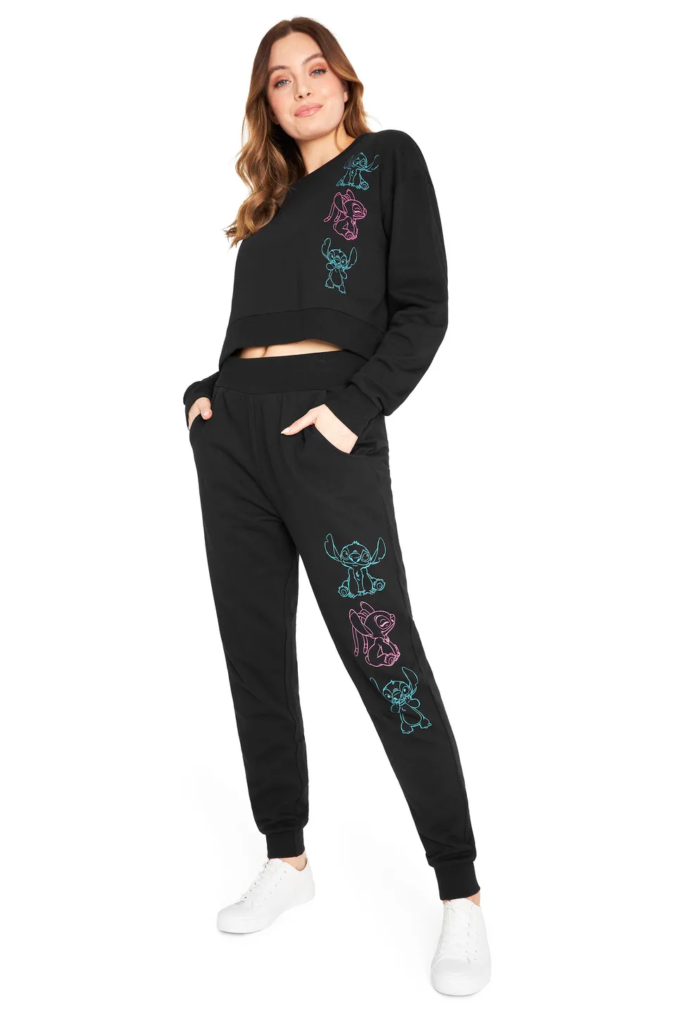 disney-stitch-surv-tement-femme-crop-top-jogging-taille-m-coton image 1