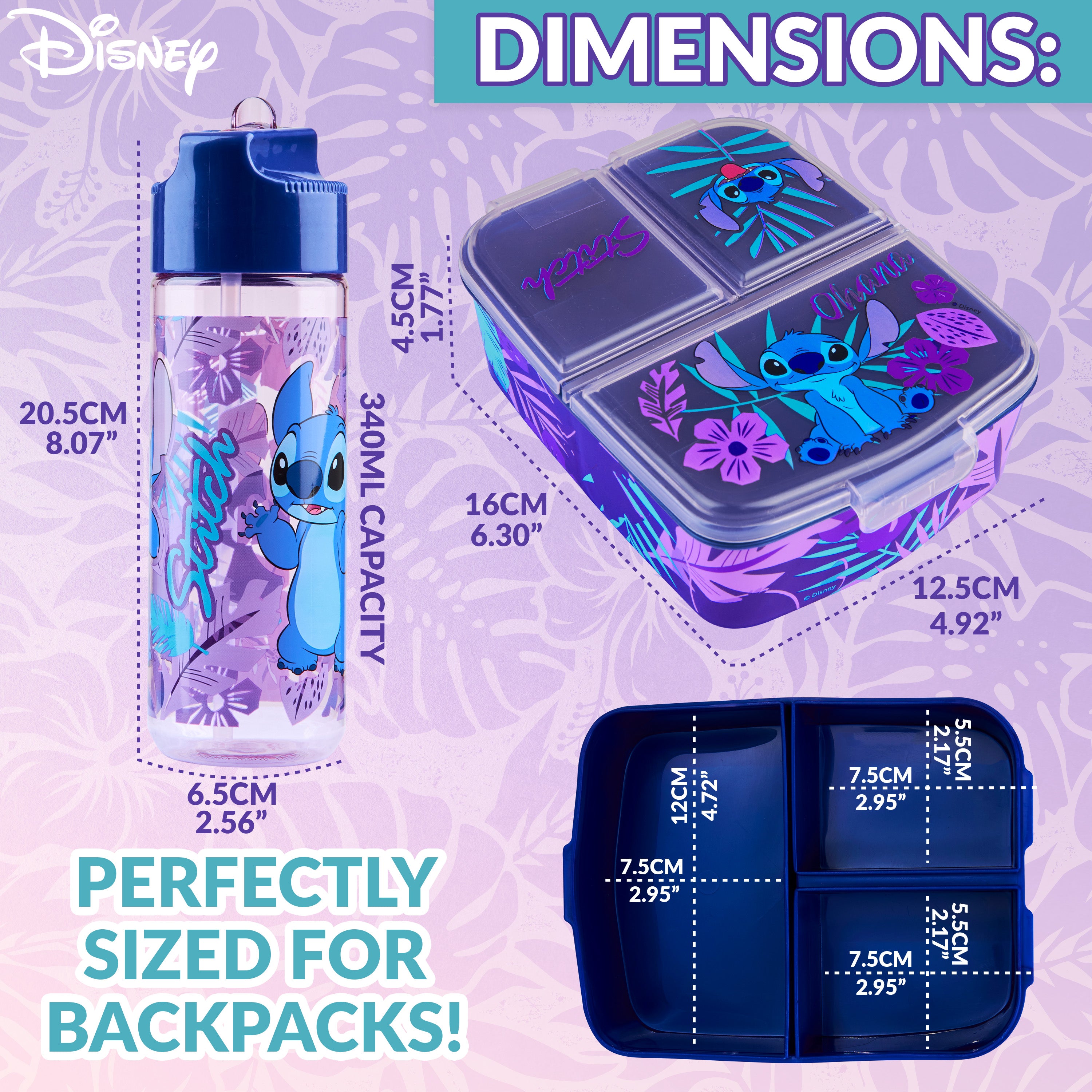disney-stitch-lunchbox-bento-3-cases-gourde-340-ml-bleu image 6