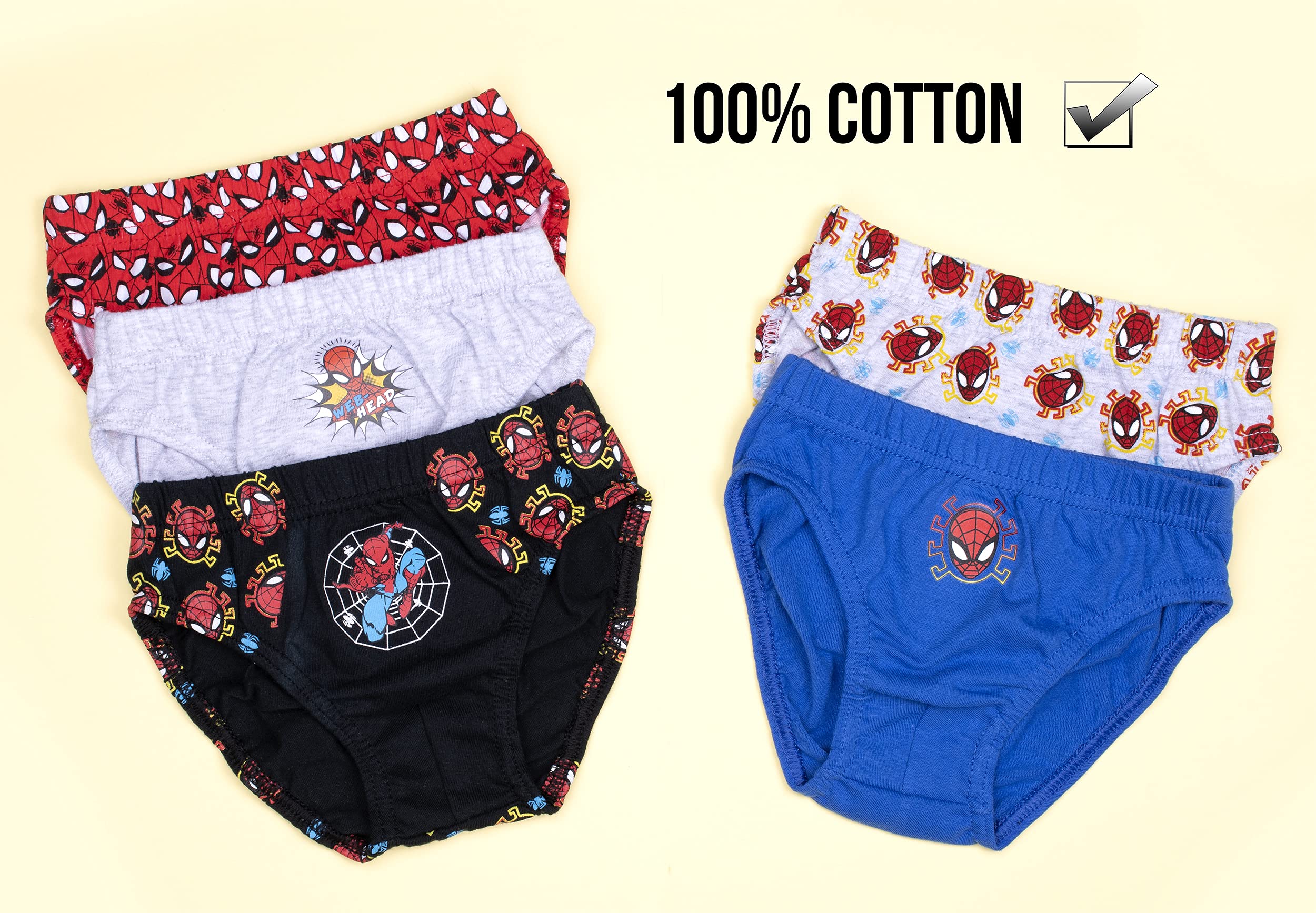 marvel-spider-man-slip-coton-gar-on-lot-de-5-bleu-gris image 4