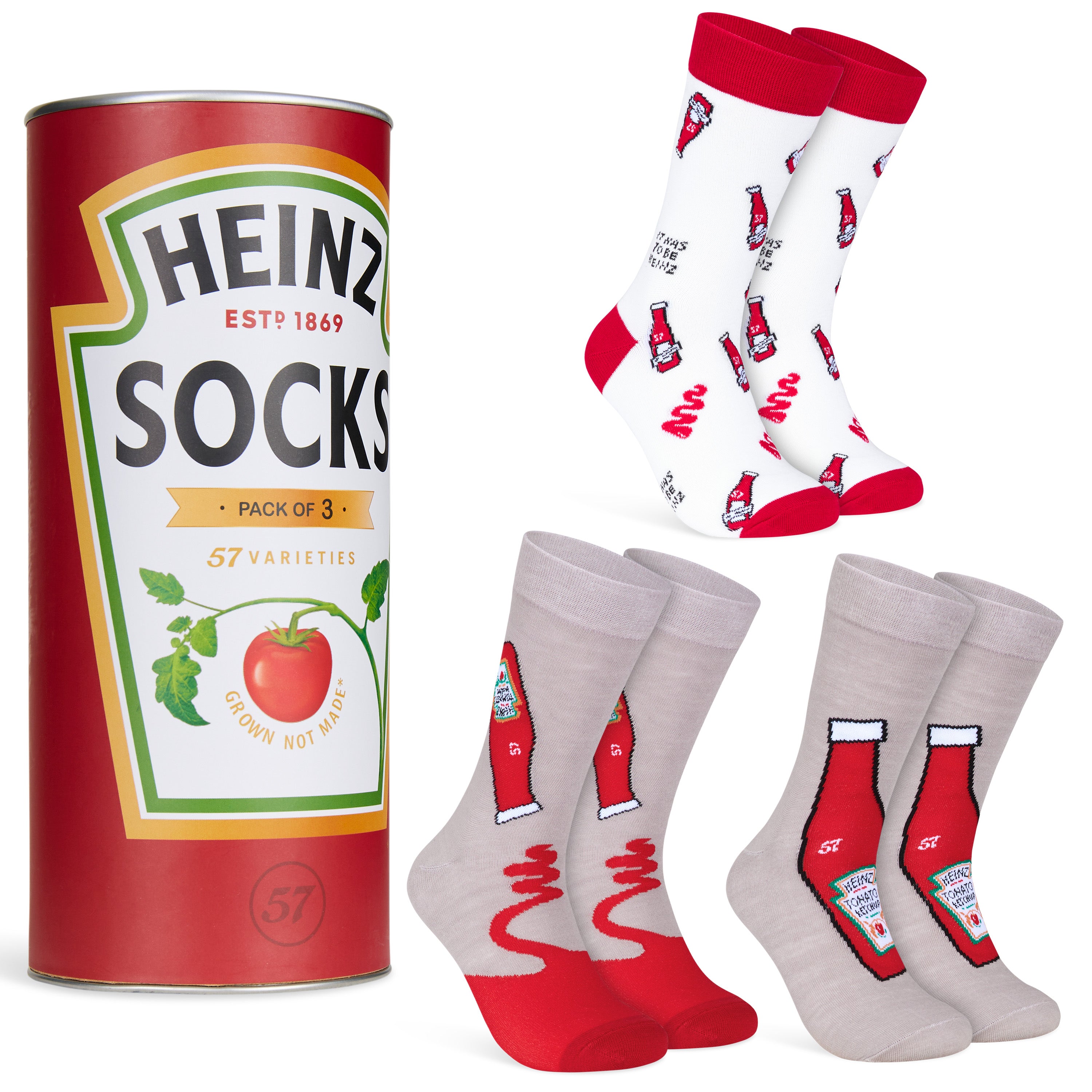 heinz-chaussettes-homme-lot-3-paires-crew-ketchup image 1