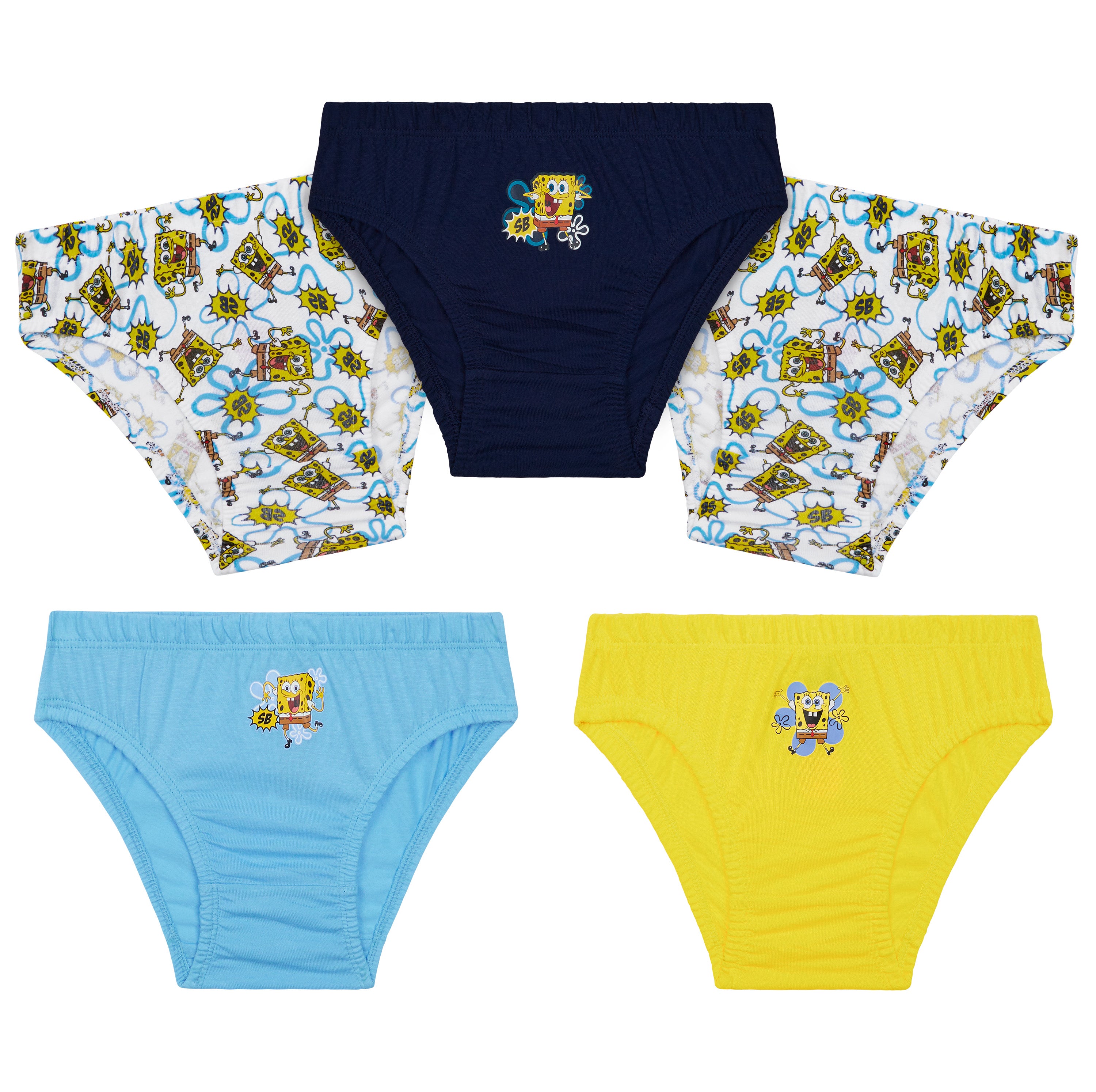 bob-l-ponge-slip-gar-on-coton-lot-de-5-motif-bikini-bottom image 1