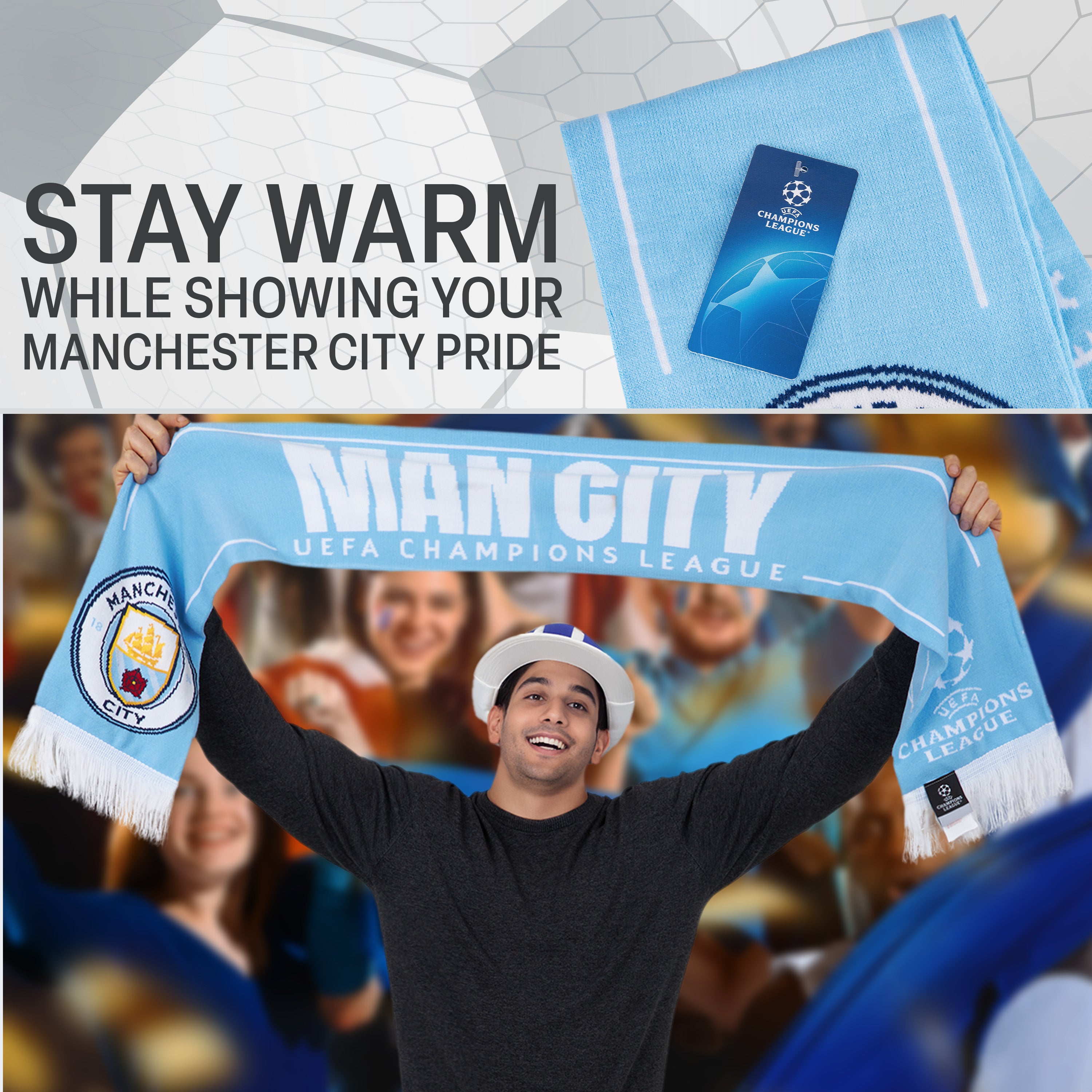 manchester-city-charpe-supporter-homme-bleue-160-cm image 2