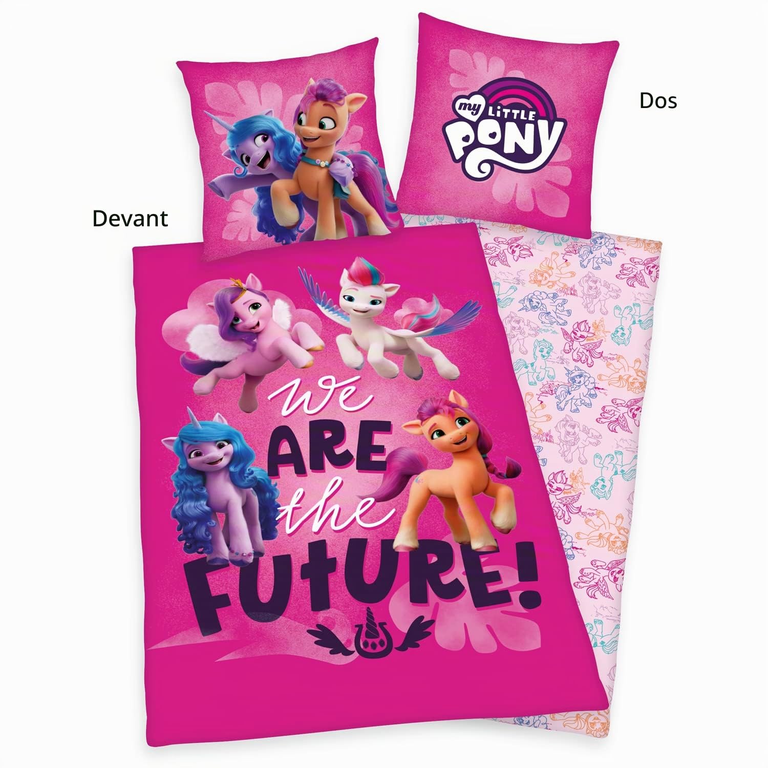 my-little-pony-herding-parure-de-lit-coton-rose-135x200-cm image 2