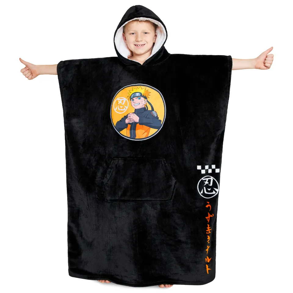 naruto-plaid-capuche-gar-on-noir-taille-unique-polaire image 1