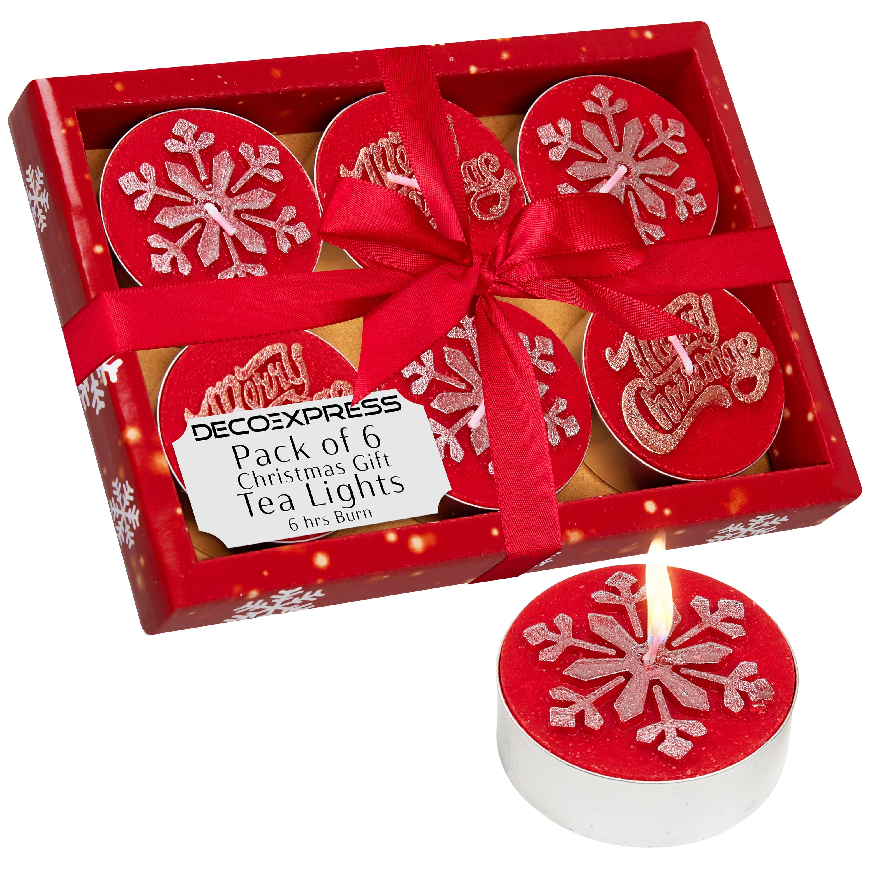 deco-express-bougie-chauffe-plat-no-l-rouge-lot-6 image 1