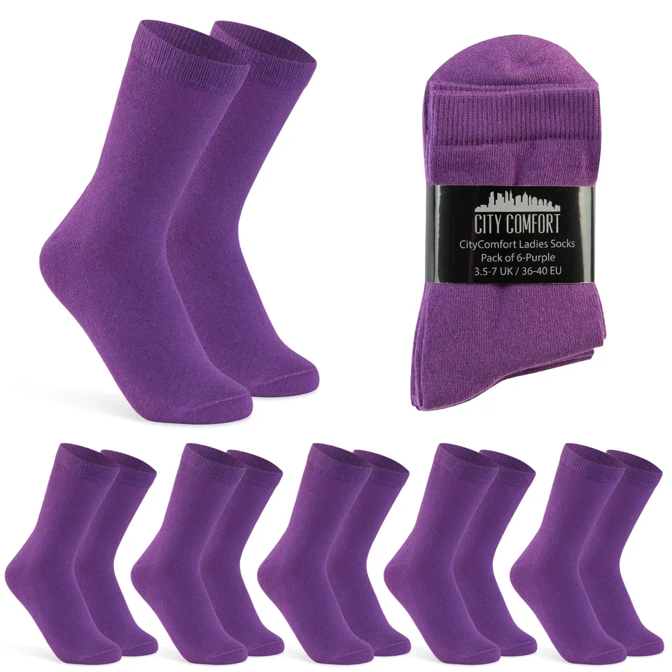 get-trend-citycomfort-chaussettes-femme-unies-lot-6-coton image 1