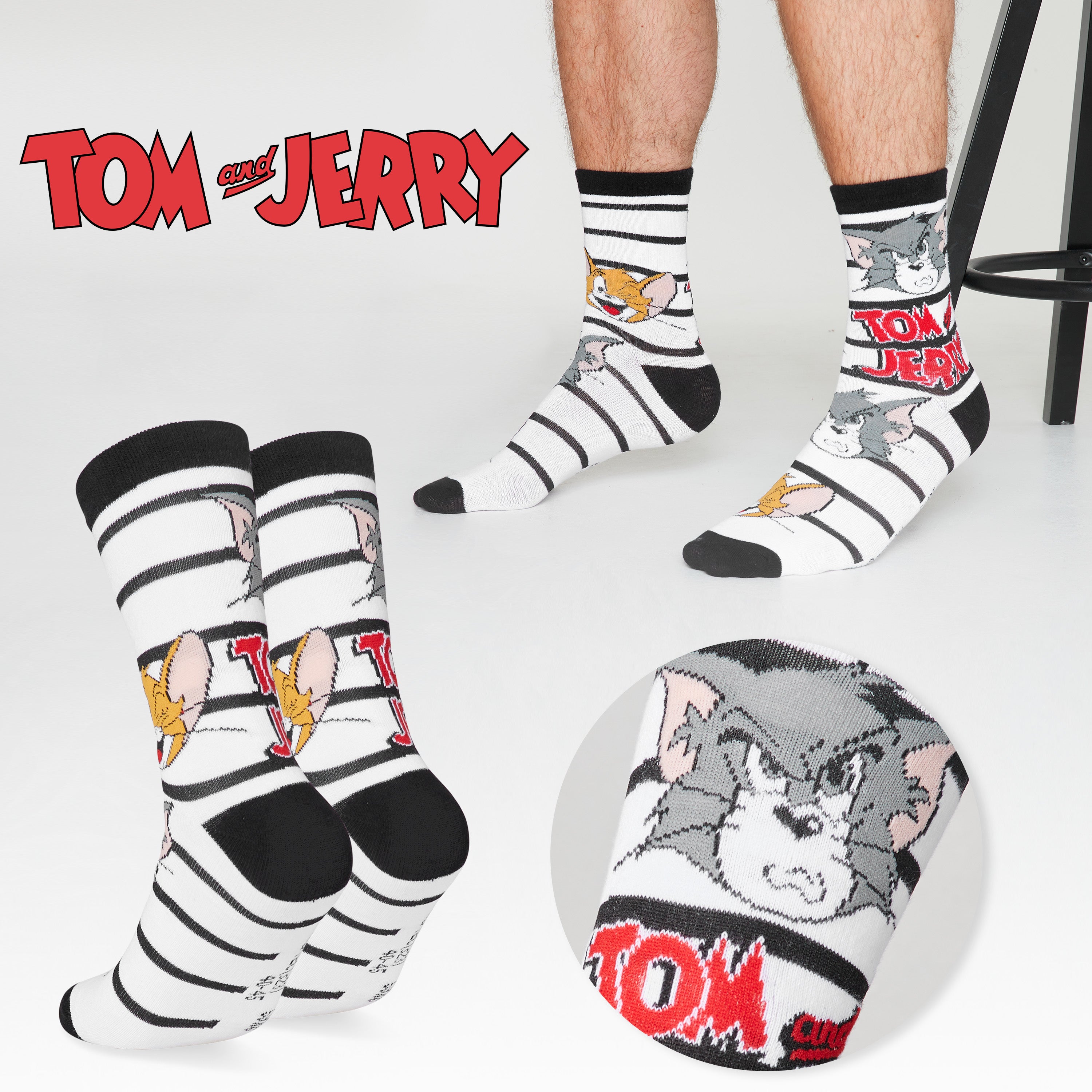tom-et-jerry-chaussettes-homme-lot-5-paires-coton-tige-haute image 4