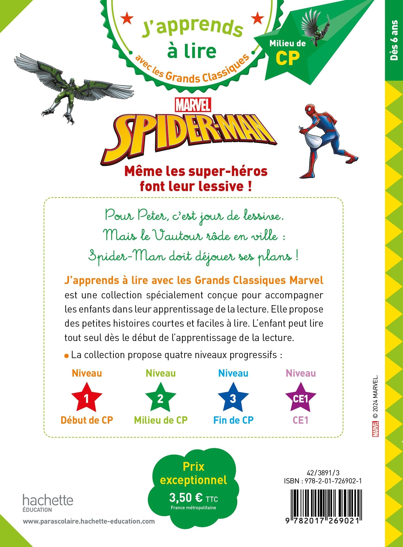marvel-spider-man-livre-m-me-les-super-h-ros-font-leur-lessive-cp-niveau-2 image 2