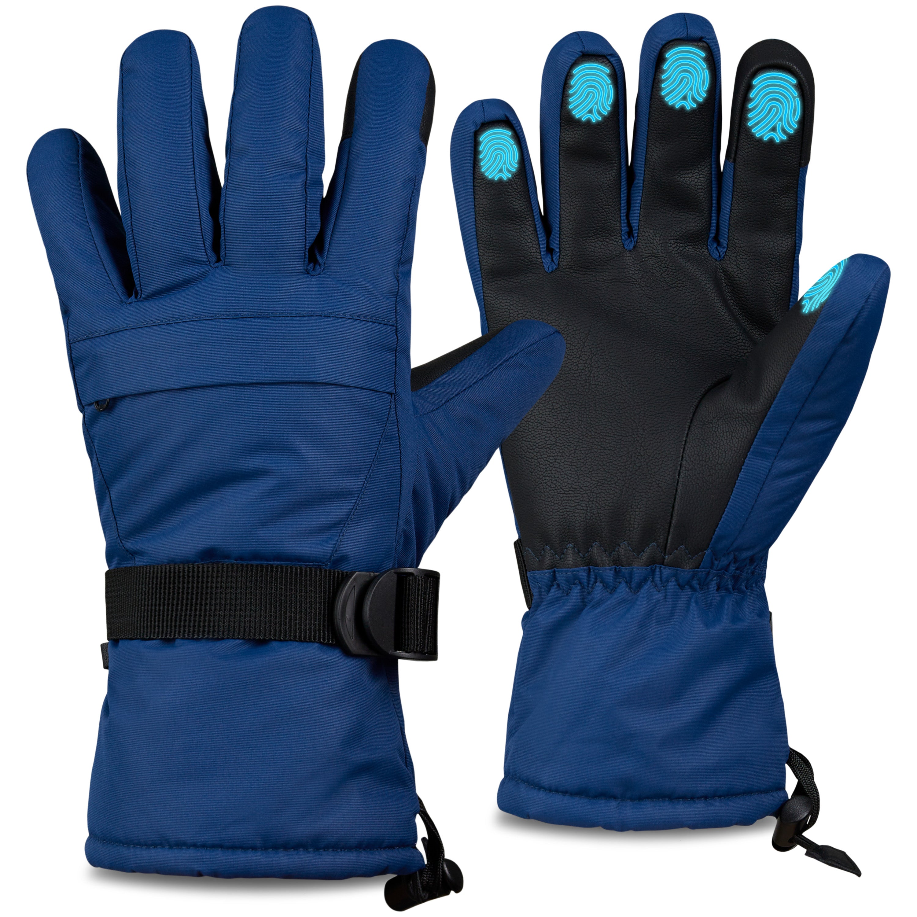 citycomfort-gants-ski-homme-noir-tactiles-doublure-polaire image 8