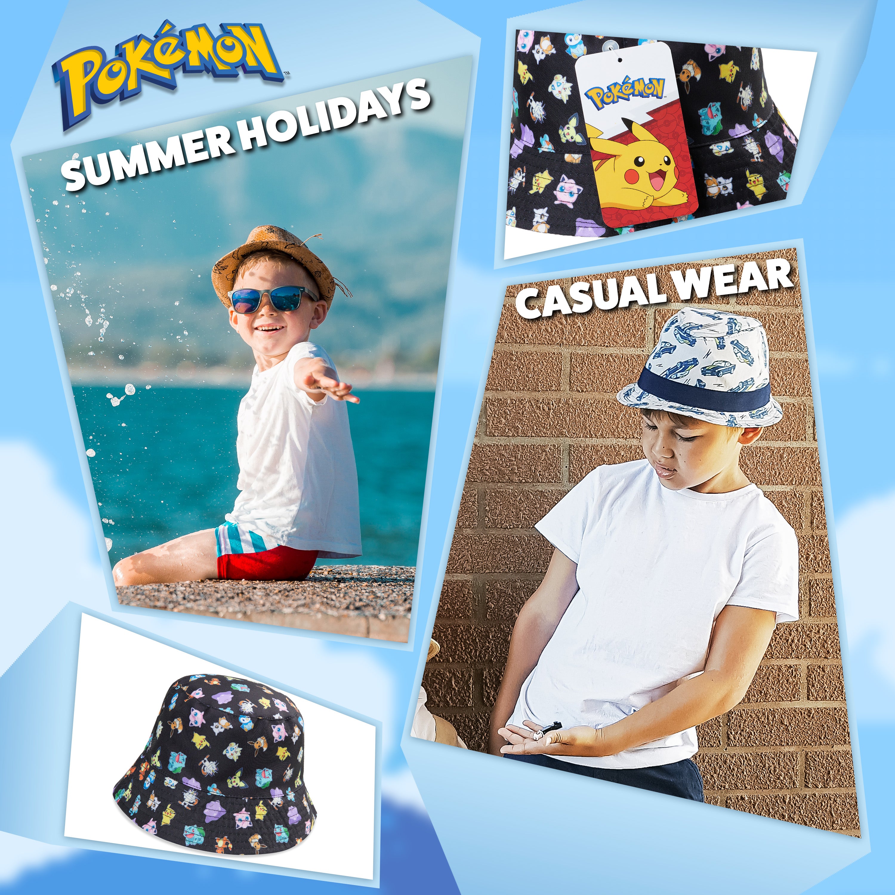 pok-mon-bob-enfant-imprim-cadeau-pikachu-chapeau-t image 5