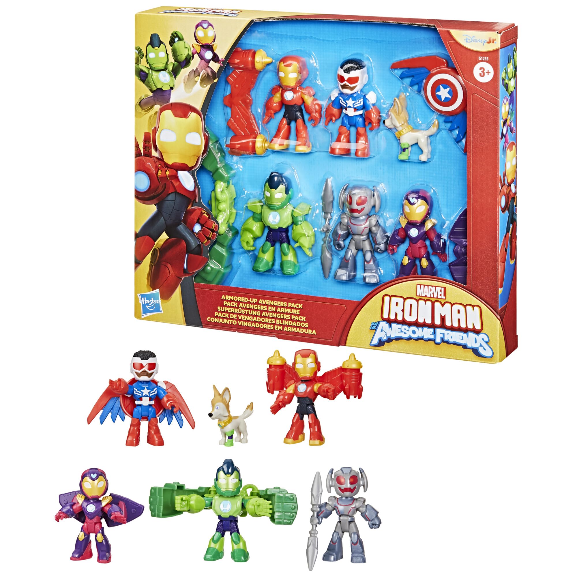 marvel-iron-man-pack-figurines-avengers-5-armure-disney-jr image 7