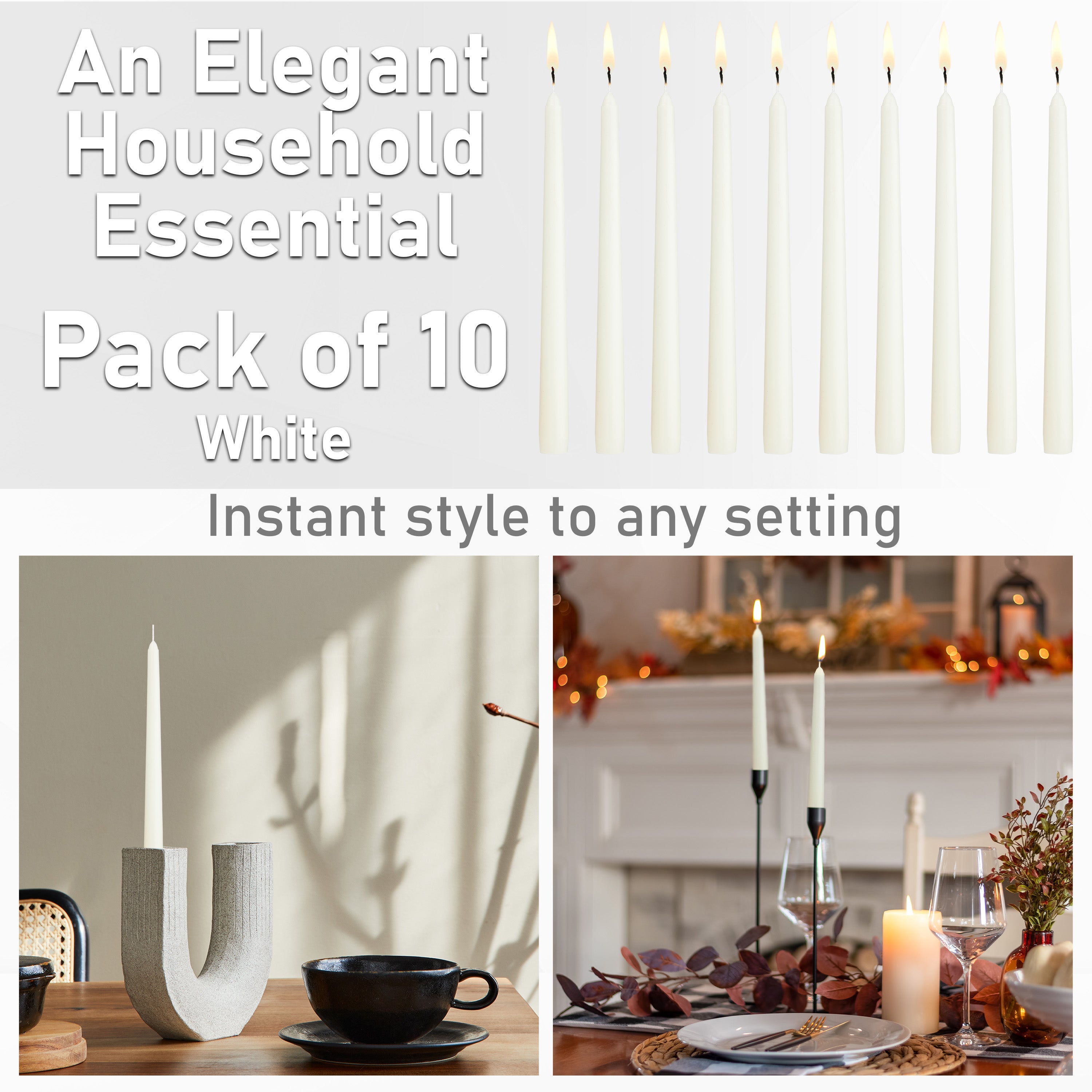 deco-express-bougies-chandelier-blanches-8-h-lot-de-10 image 3