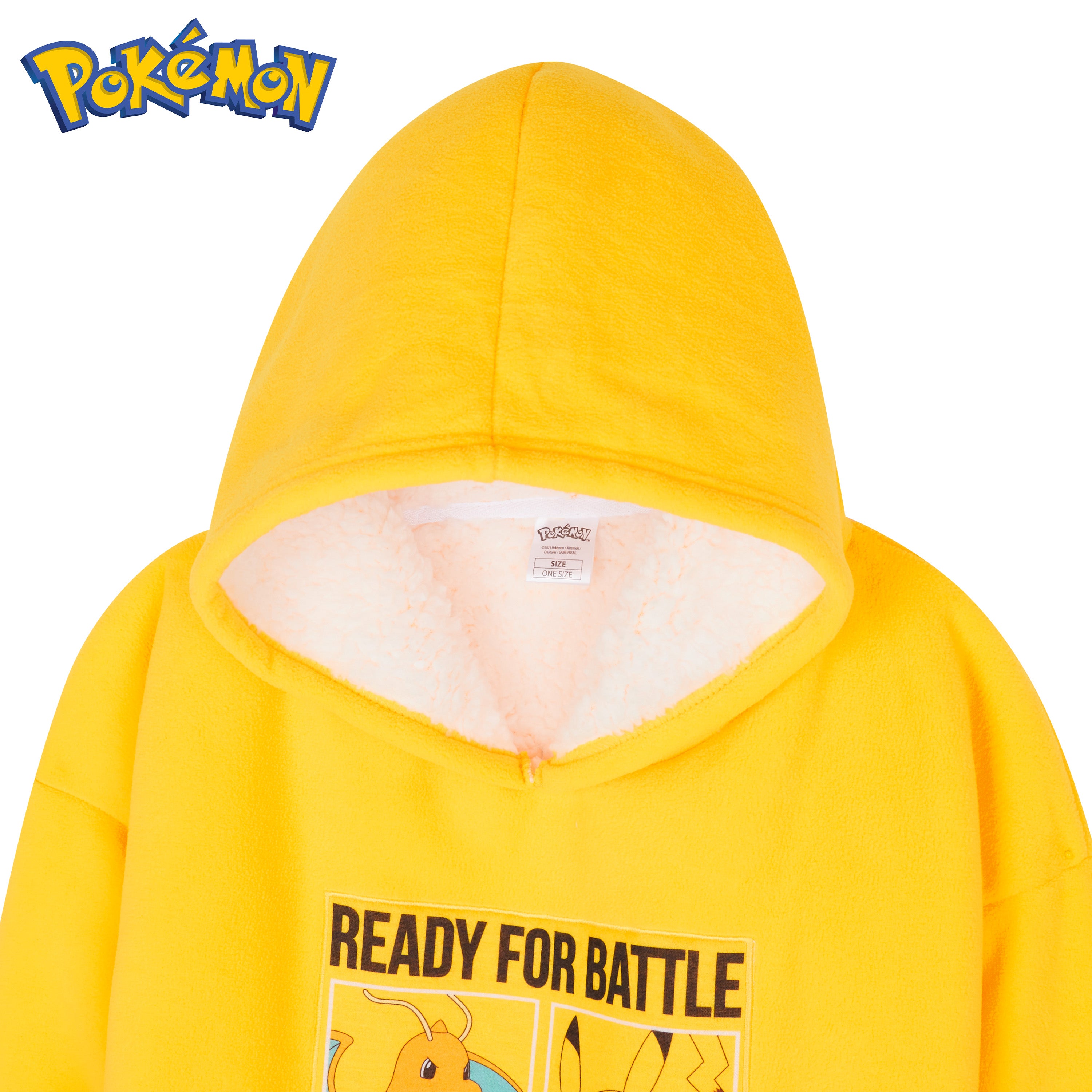 pokemon-e0250-sweat-plaid-enfant-jaune-polaire-sherpa image 2