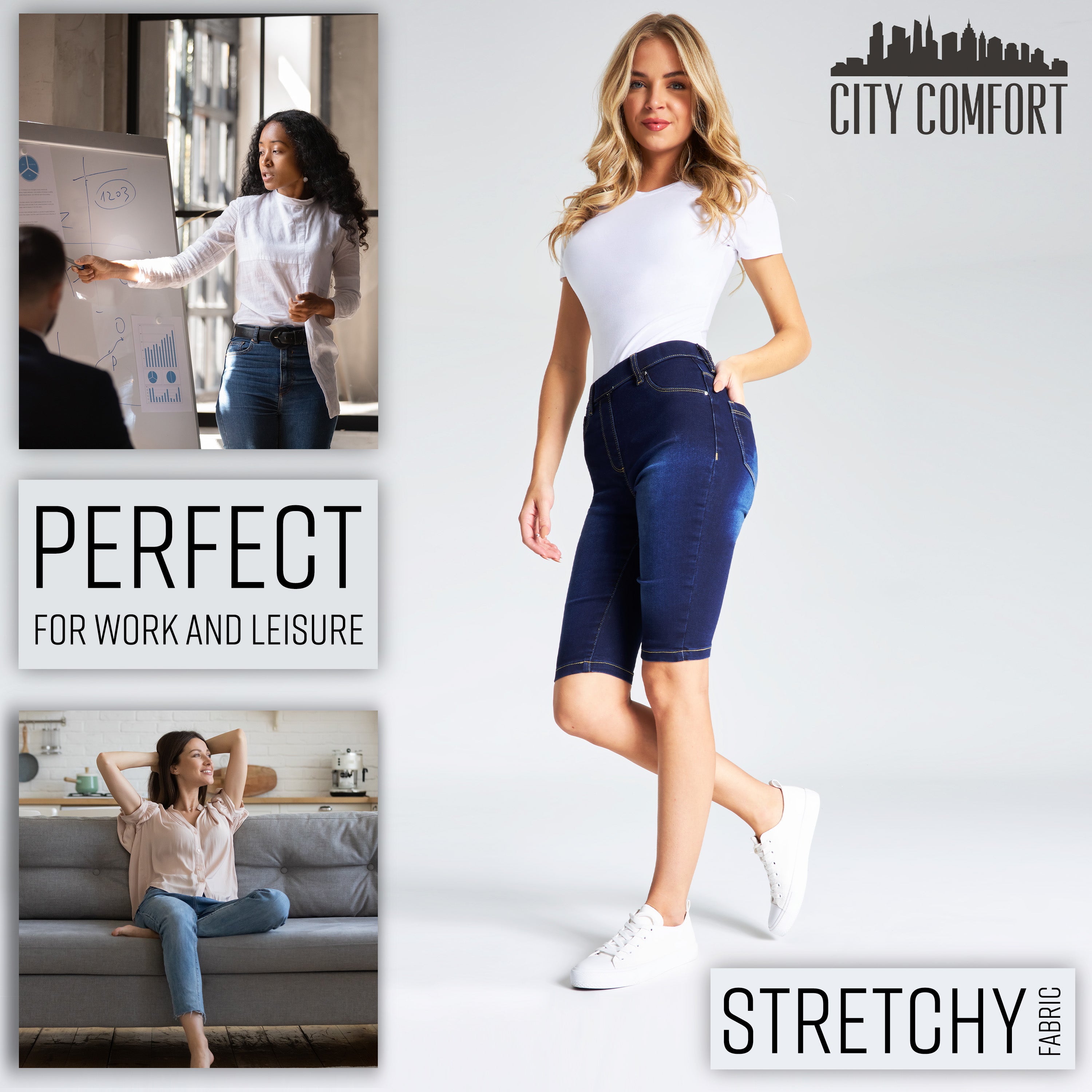 get-trend-citycomfort-short-jegging-femme-denim-bleu-fonc image 5