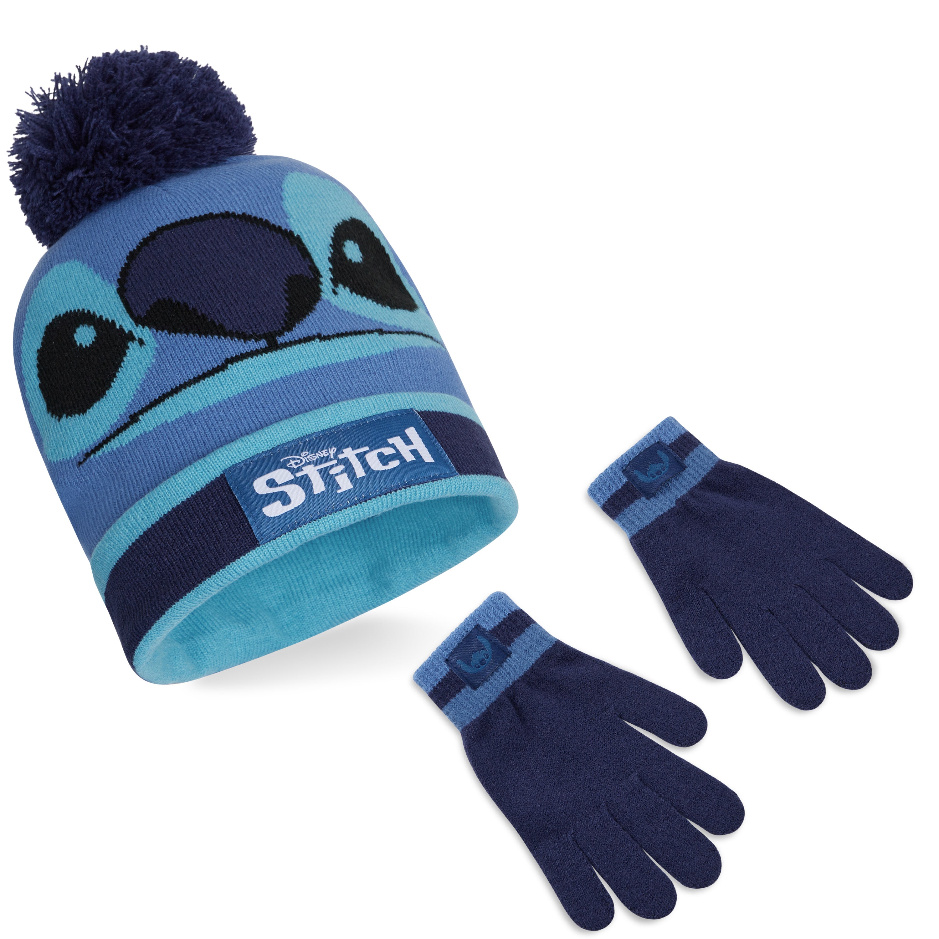 disney-stitch-bonnet-gants-enfant-bleu-2-pi-ces image 1