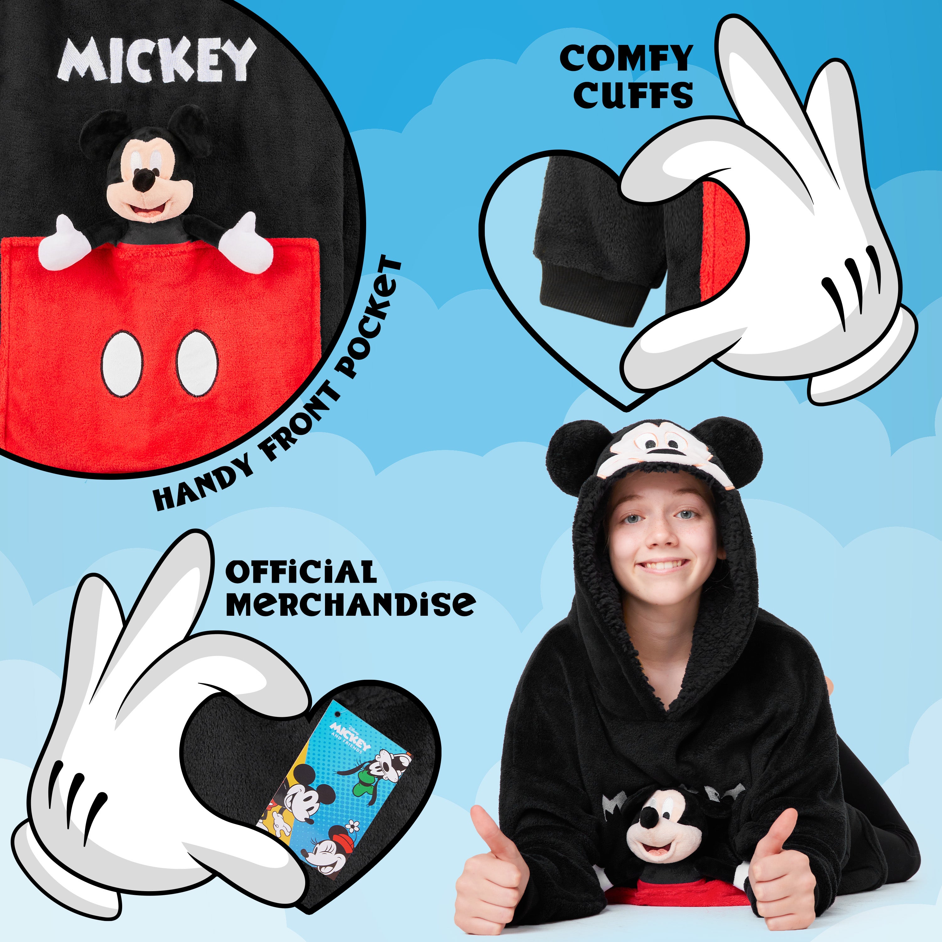 disney-mickey-hoodie-plaid-enfant-polaire-avec-peluche image 5