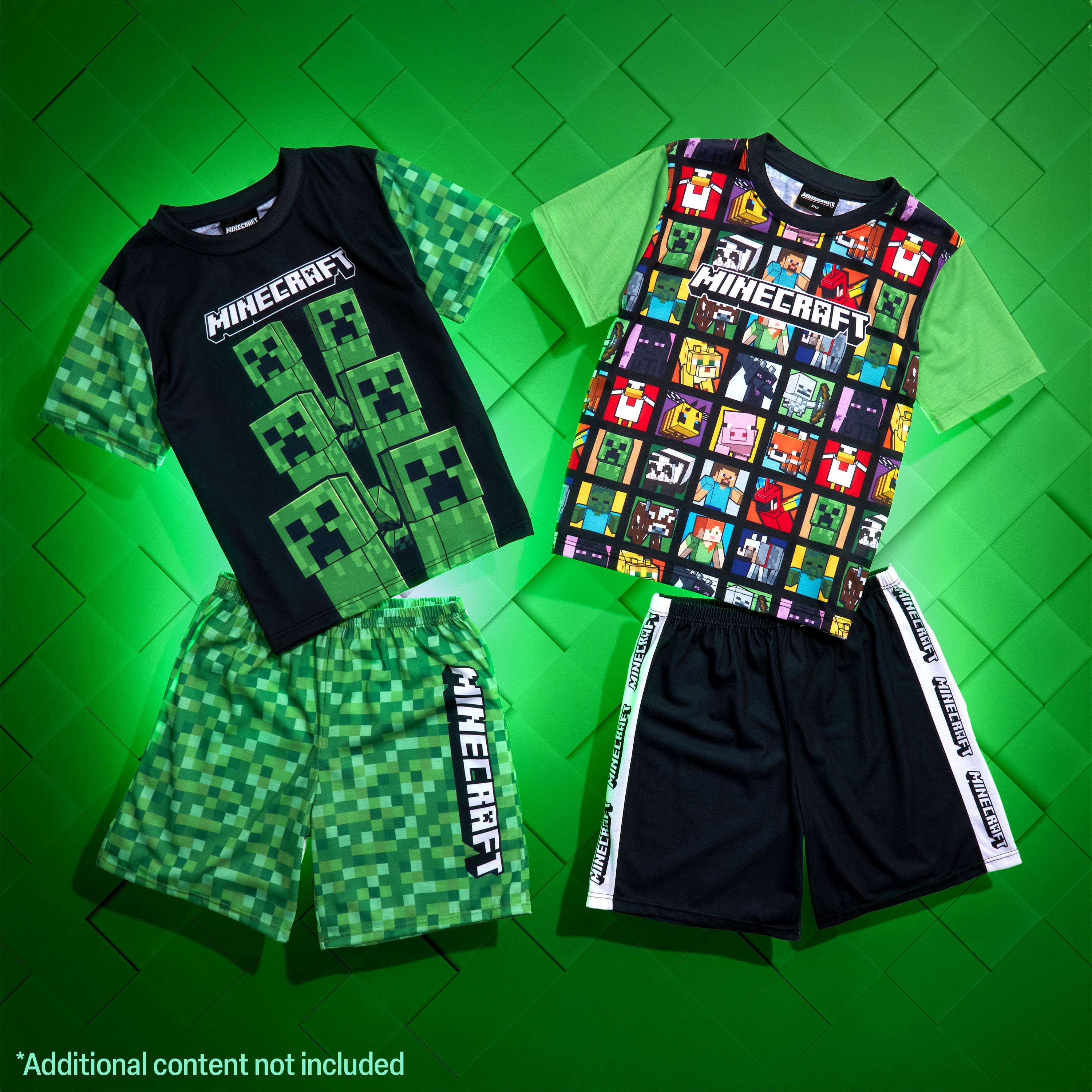 minecraft-pyjama-court-gar-on-manches-courtes-lot-respirant image 6