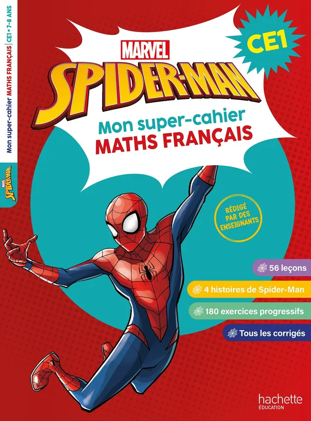 marvel-spider-man-mon-super-cahier-ce1-cahier-maths-fran-ais image 1