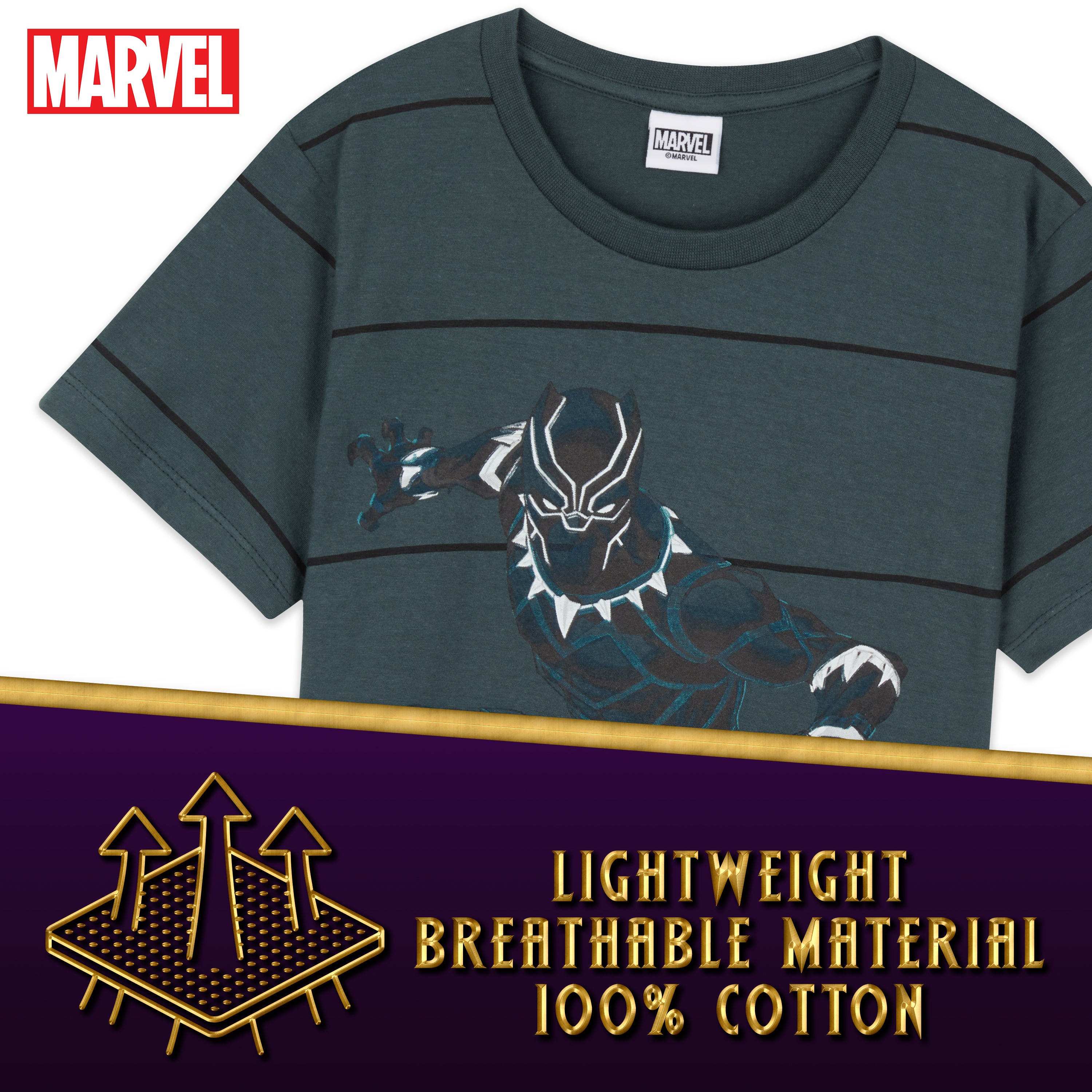marvel-black-panther-pyjama-gar-on-short-coton-5-6-ans image 2