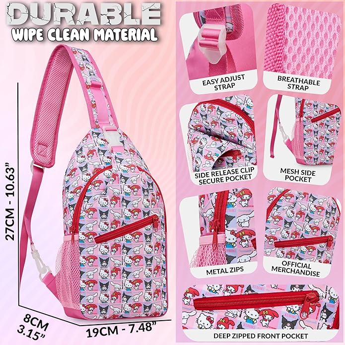 hello-kitty-sac-bandouli-re-fille-ado-5-poches-taille-unique image 6